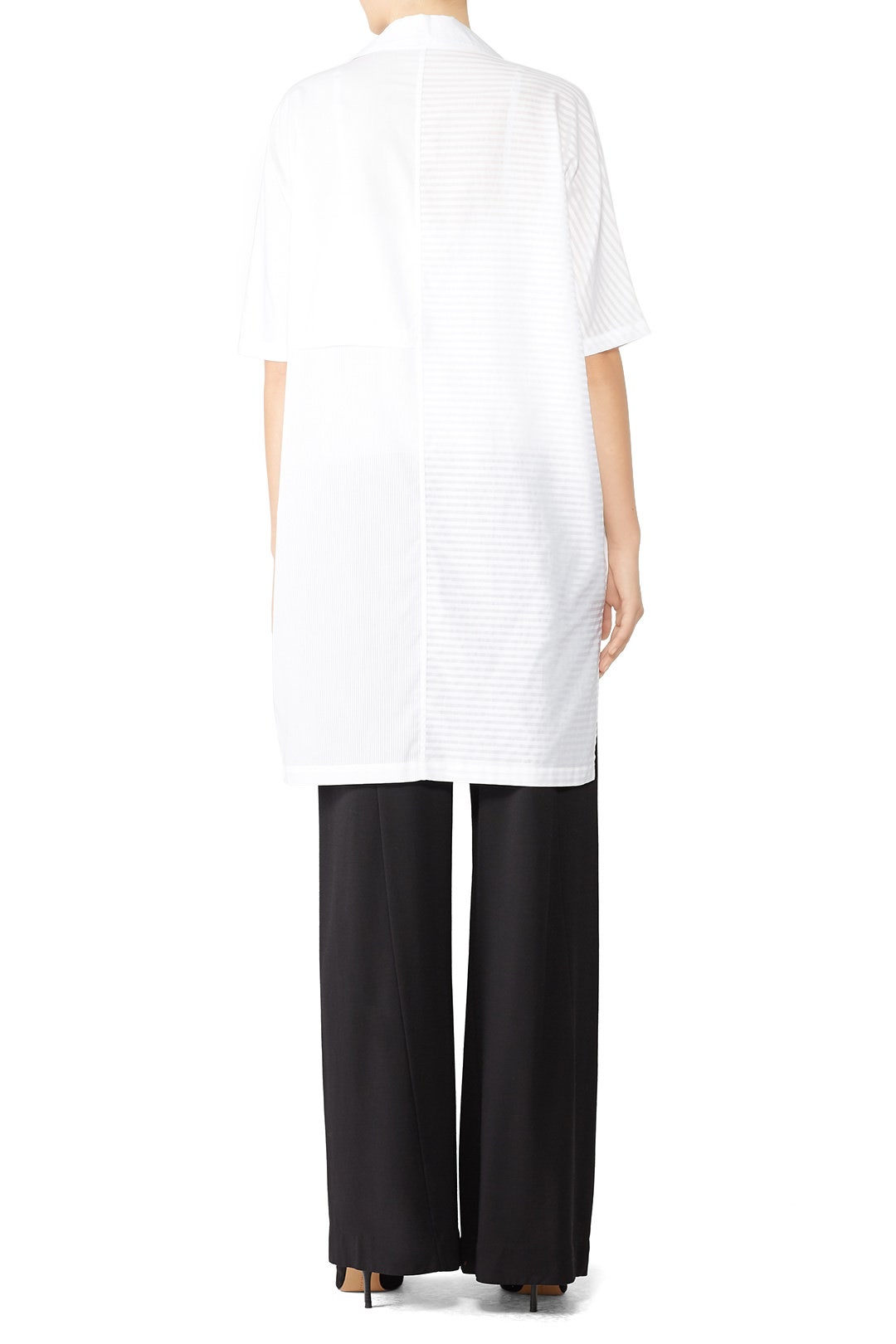 White Combo Button Down by Victor Alfaro 2