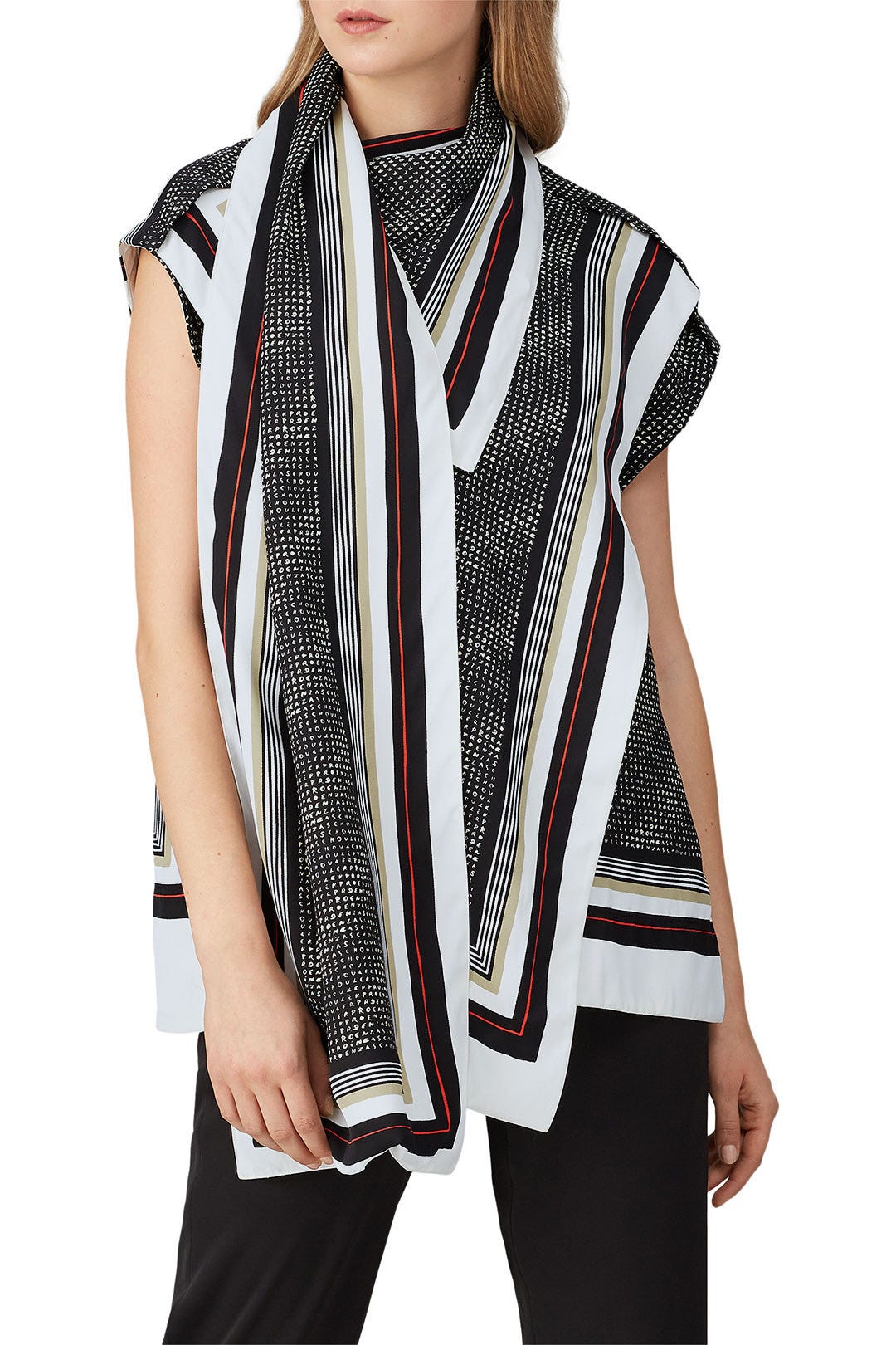 Black Printed Scarf Top by Proenza Schouler 2
