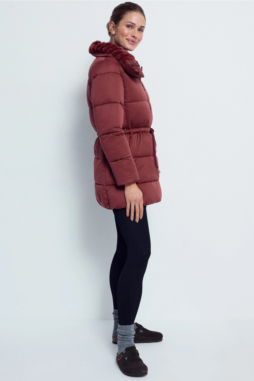 Red Petunia Puffer Coat