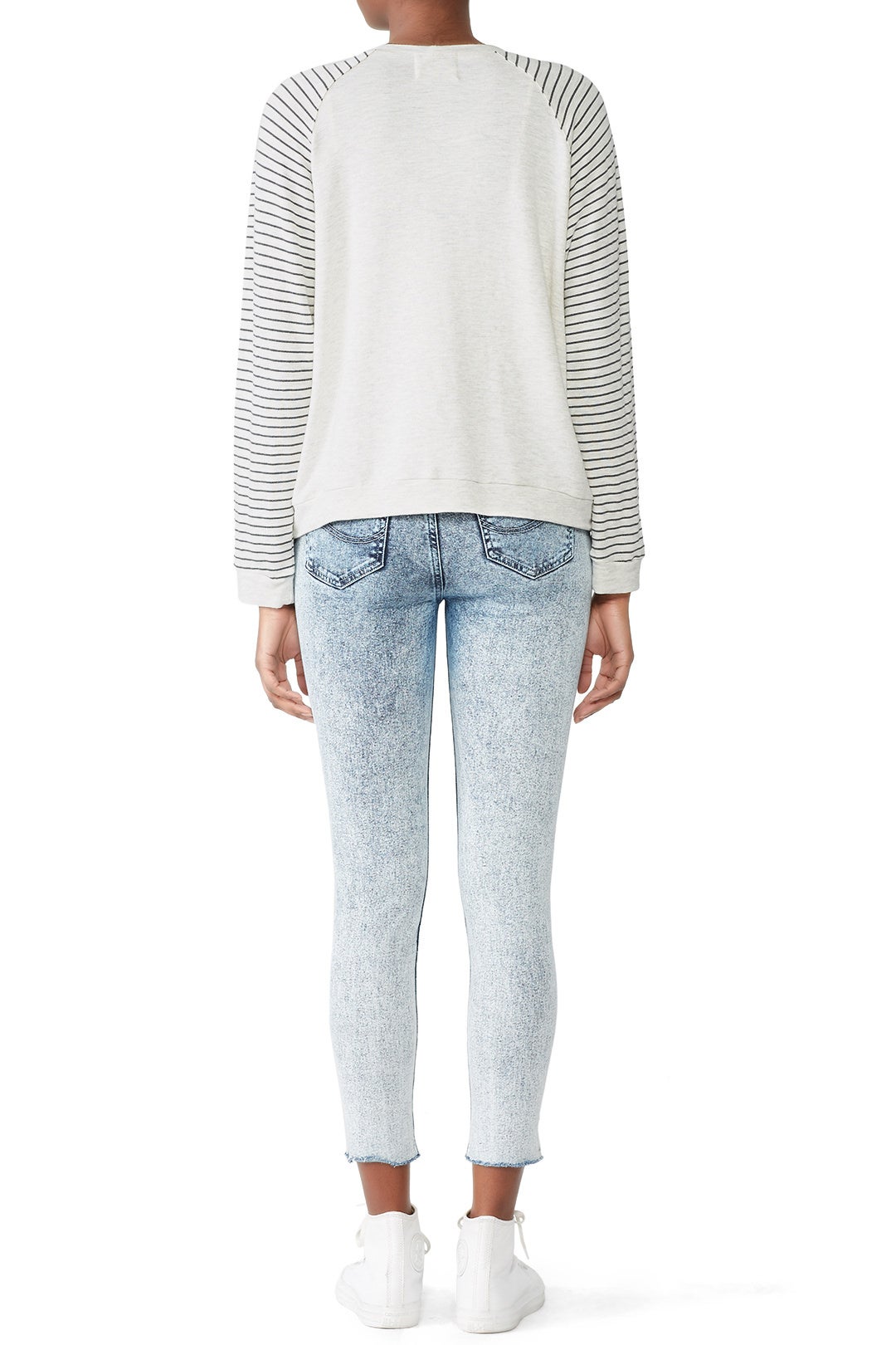 Lips Pinstripe Raglan Pullover by MONROW 2