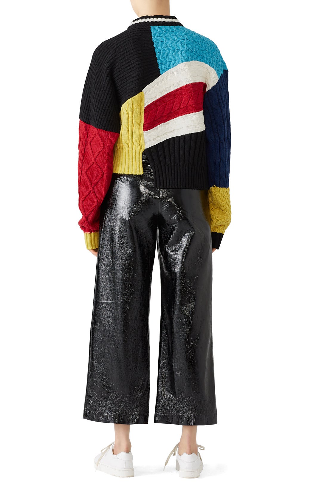 Cropped Colorblock Sweater by MSGM 2