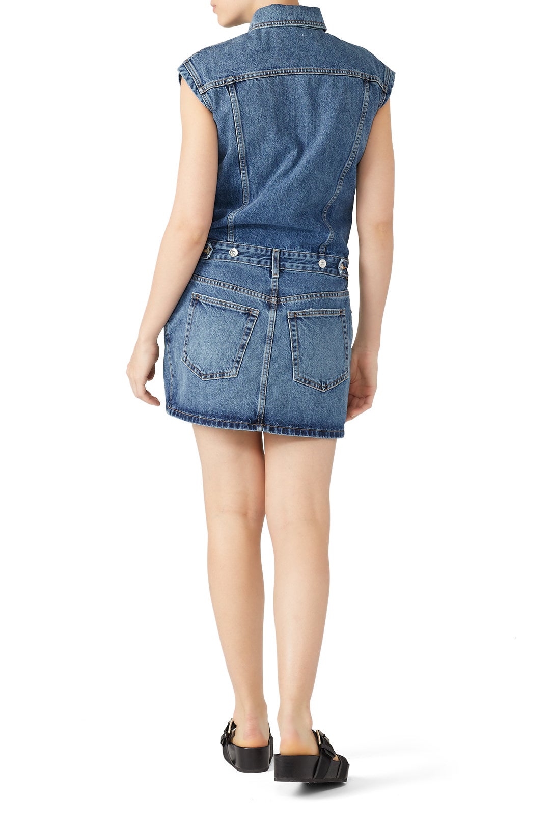 Drawstring Tie Denim Dress by Proenza Schouler White Label 1