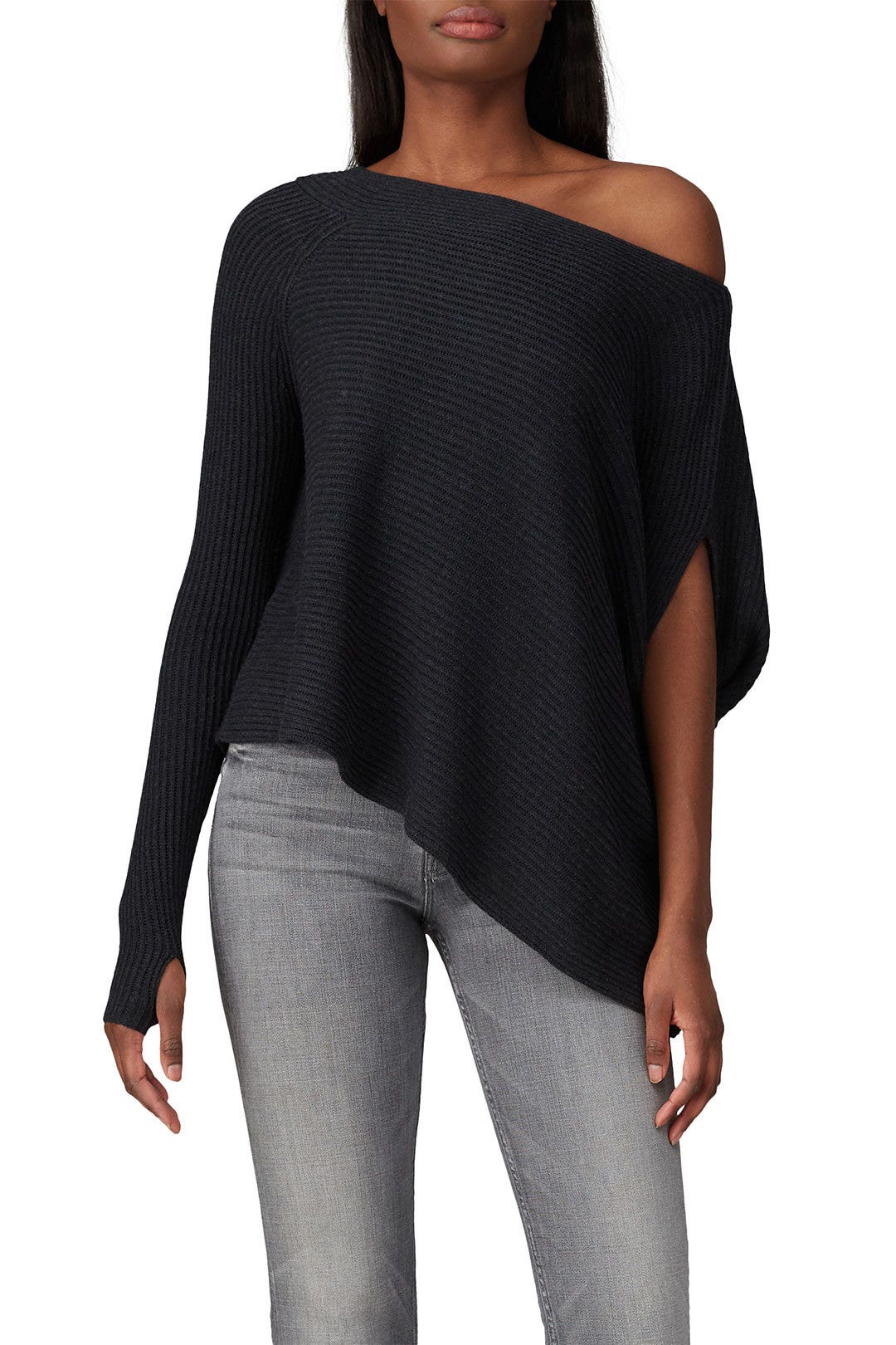 Charcoal One Shoulder Sweater by KF/KaufmanFranco x RTR 2