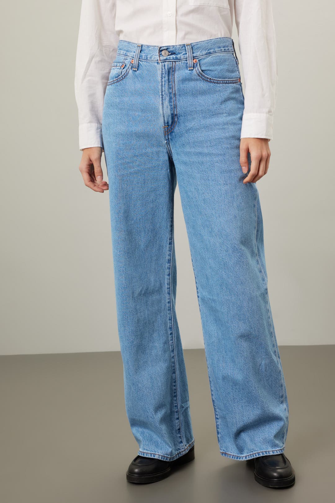 Ribcage Blue Wide Leg Jeans by Levi's | Rent the Runway