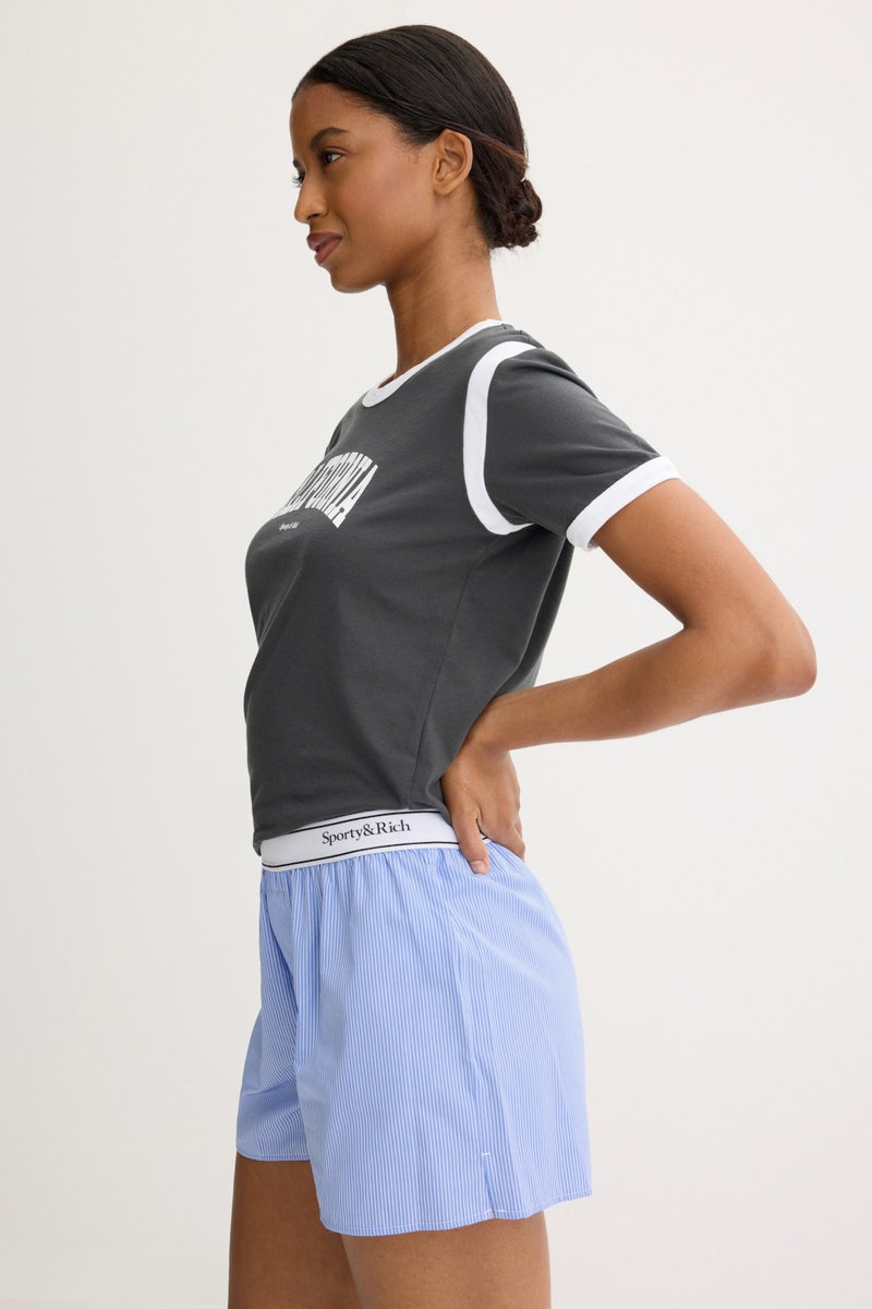 Serif Logo Boxer Shorts by Sporty & Rich - Photo 1