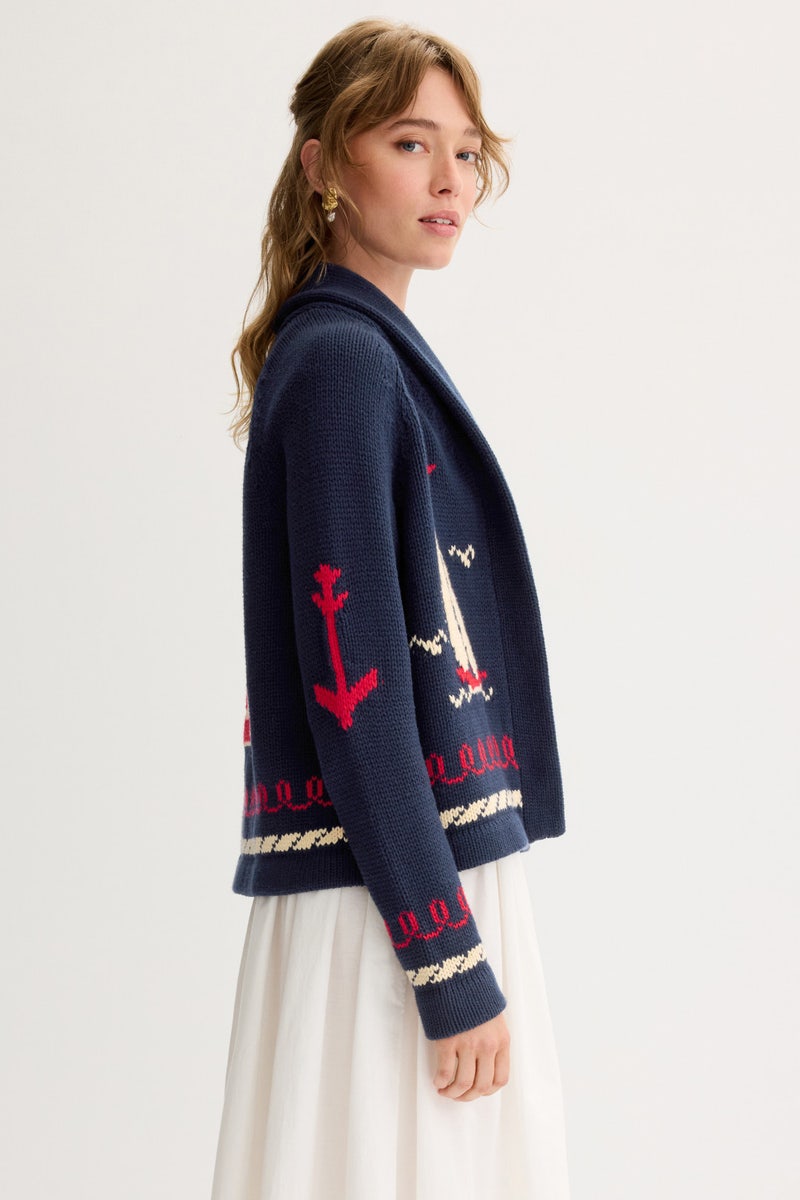 The Sailboat Lodge Cardigan by The Great. - Photo 1