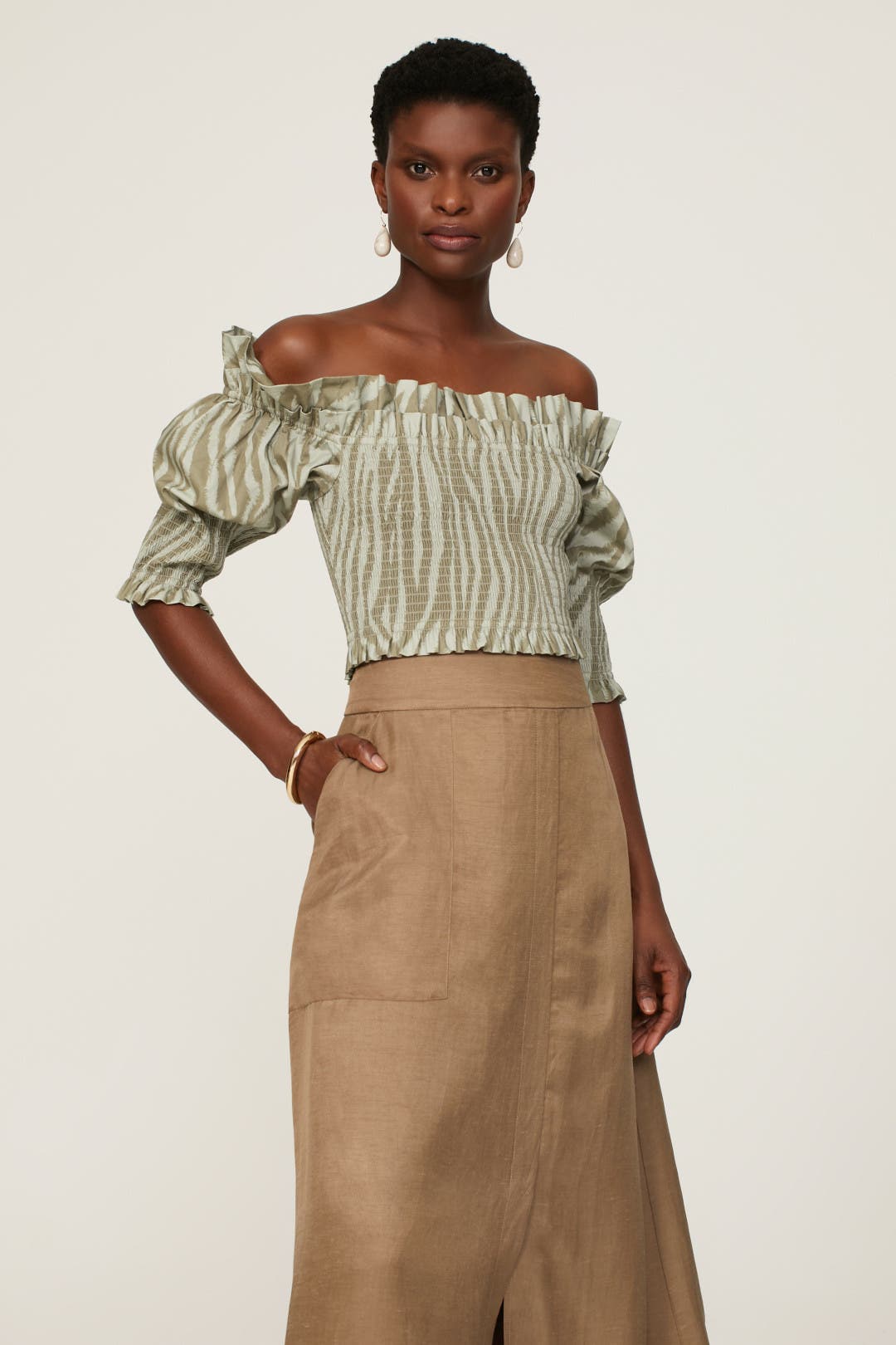 Smocked Ruffle Top by TOCCIN X RTR | Rent the Runway