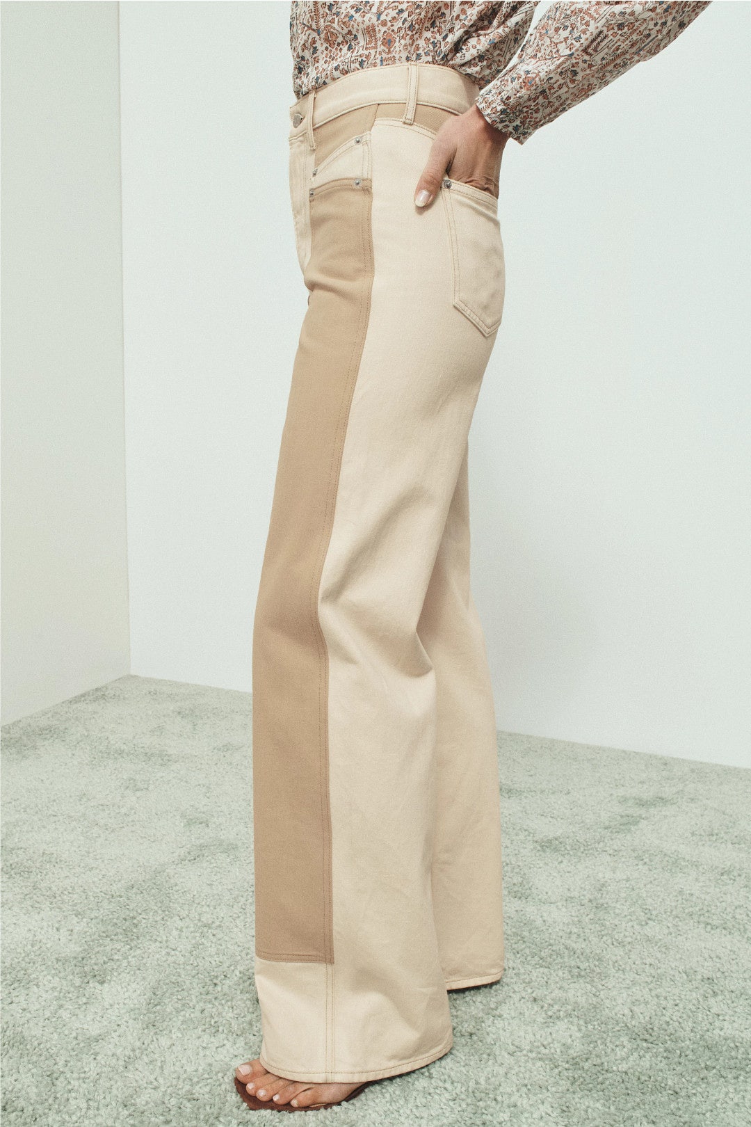 Taylor High Rise Wide Leg Paneled Jeans by Veronica Beard 2