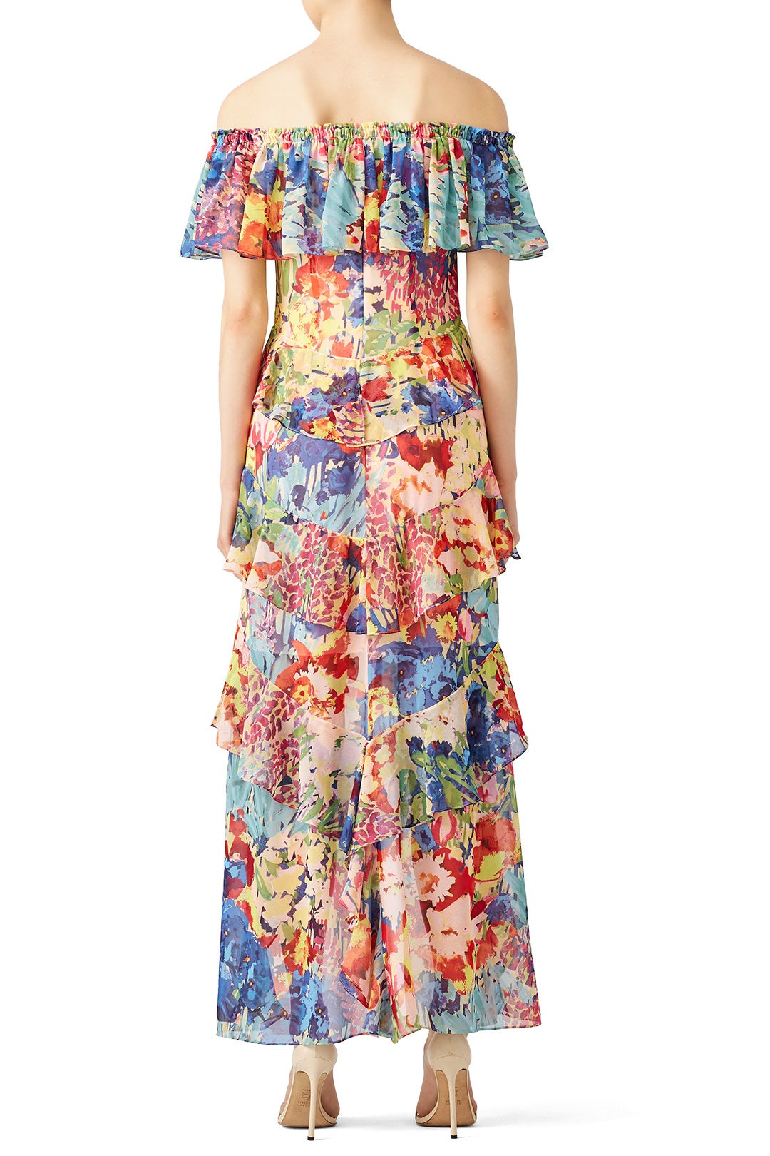 Multi Floral High Low Maxi by Badgley Mischka 2
