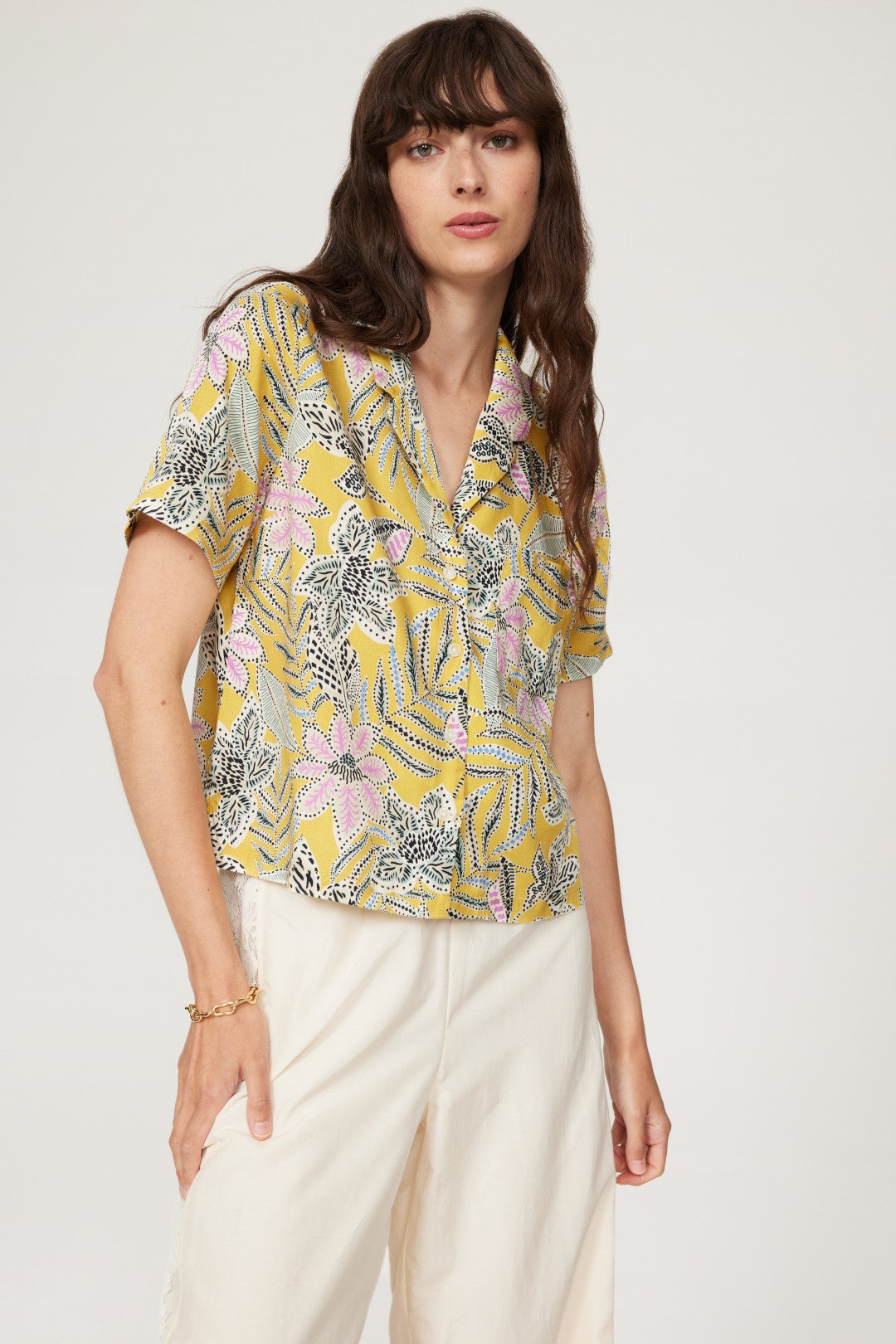 Bamboo Floral Lucy Resort Shirt by Marine Layer 1