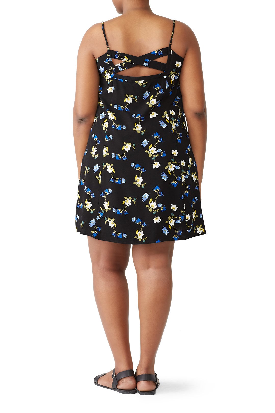 Dark Floral A-Line Dress by City Chic 1