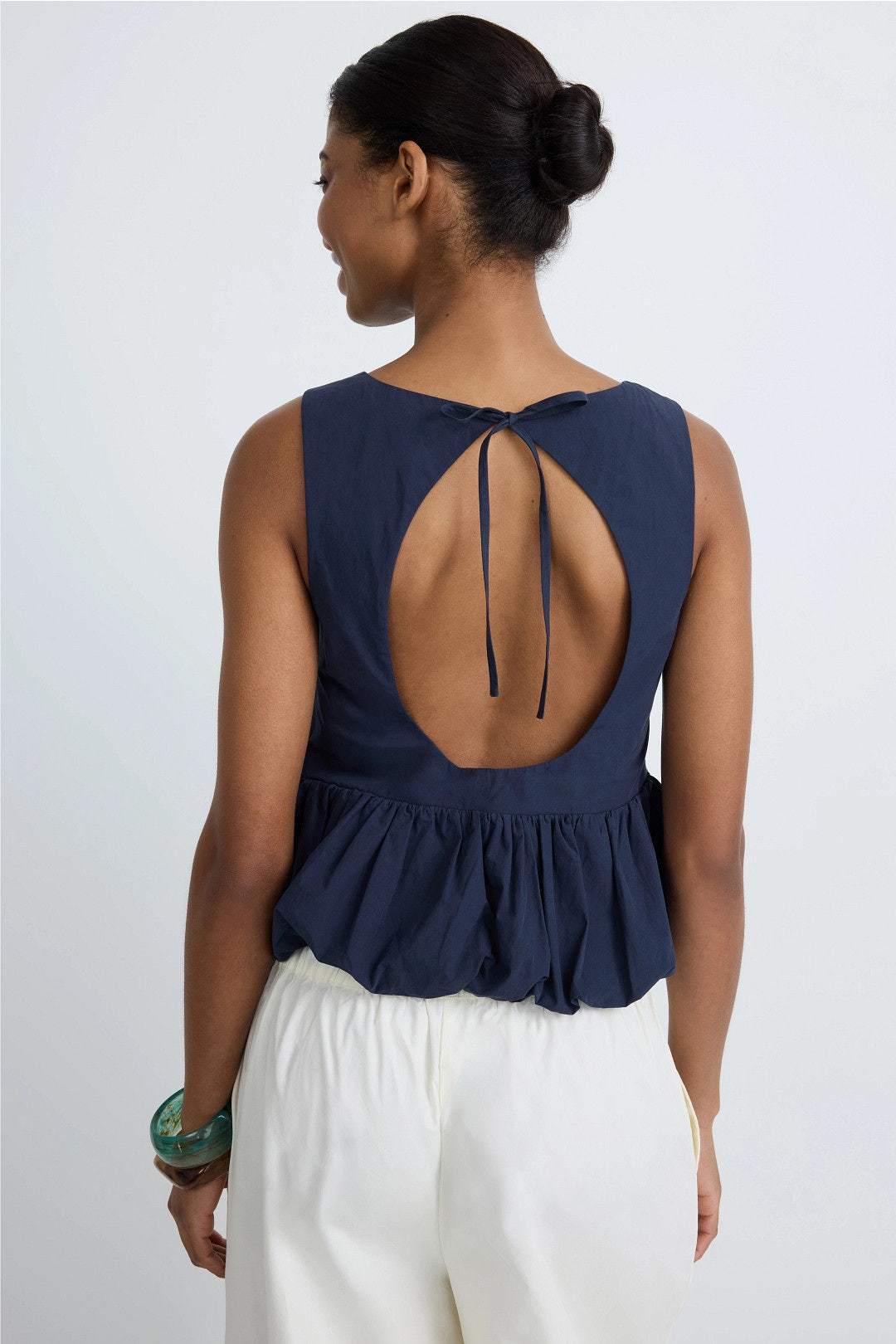 Boatneck Backless Bubble Top by Onia 2
