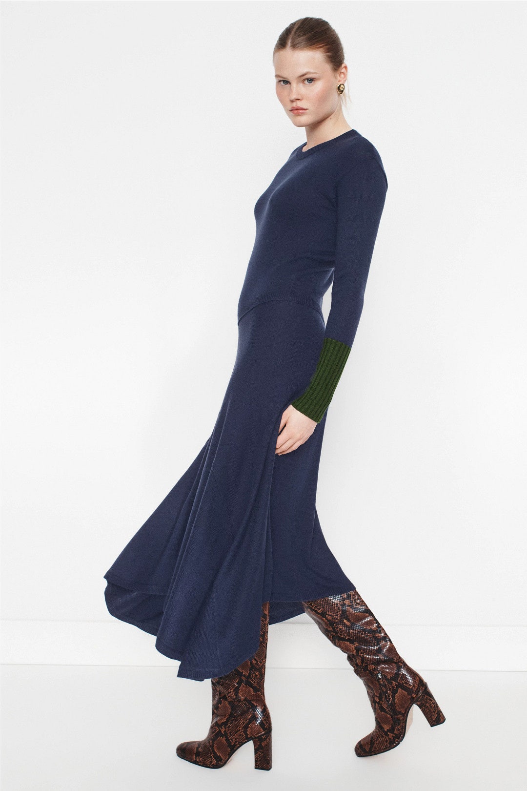 Colorblock Cuff Knit Midi Dress by PLAN C x RTR 1