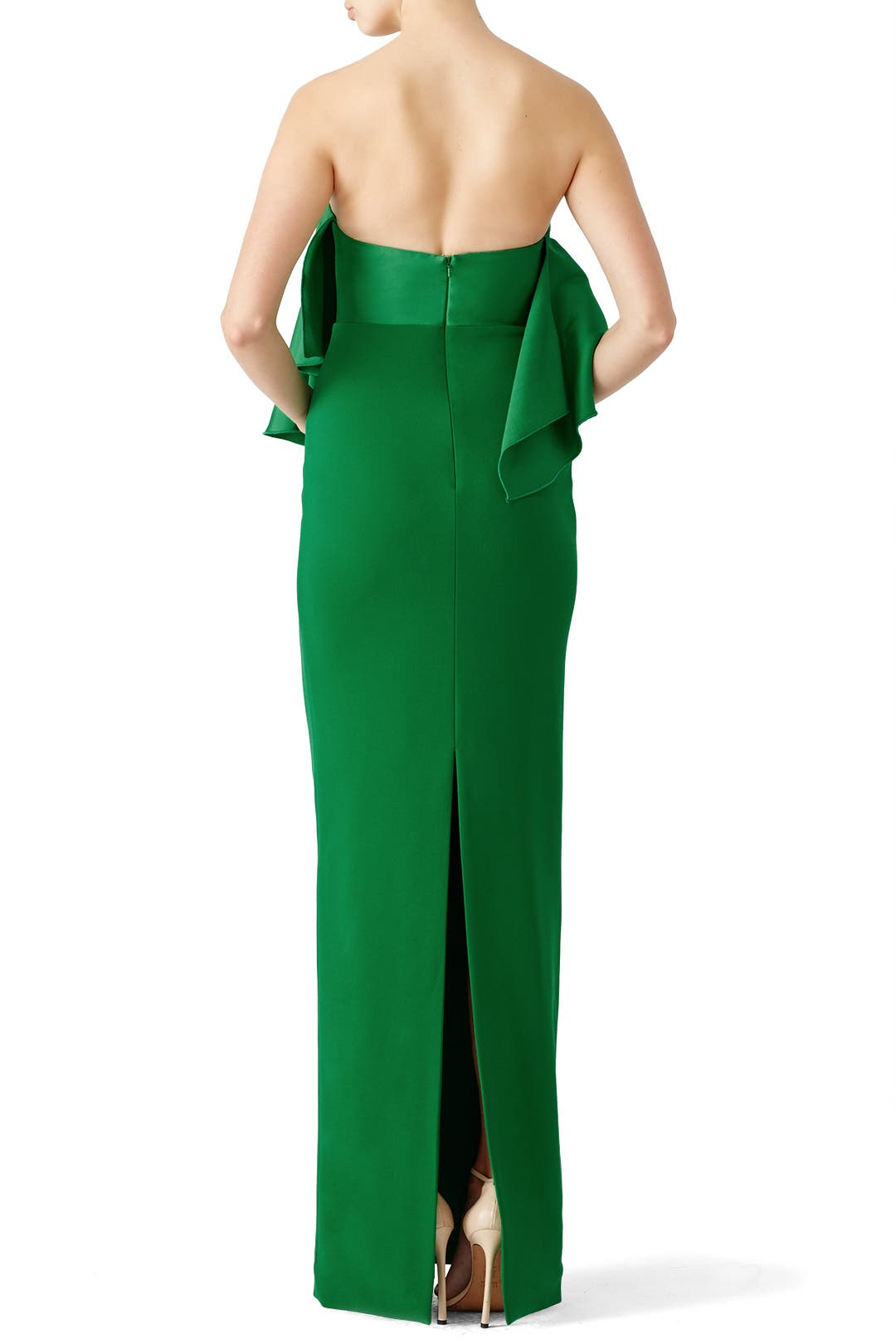Green Liv Ruffle Gown by Solace London | Rent the Runway