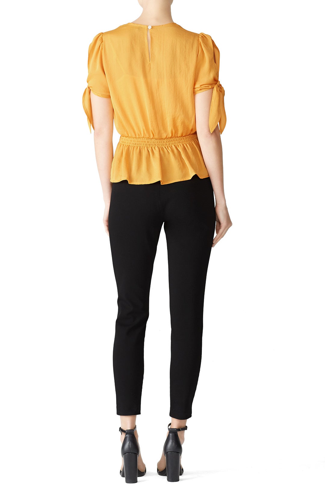 Yellow Tie Sleeve Blouse by Slate & Willow 1