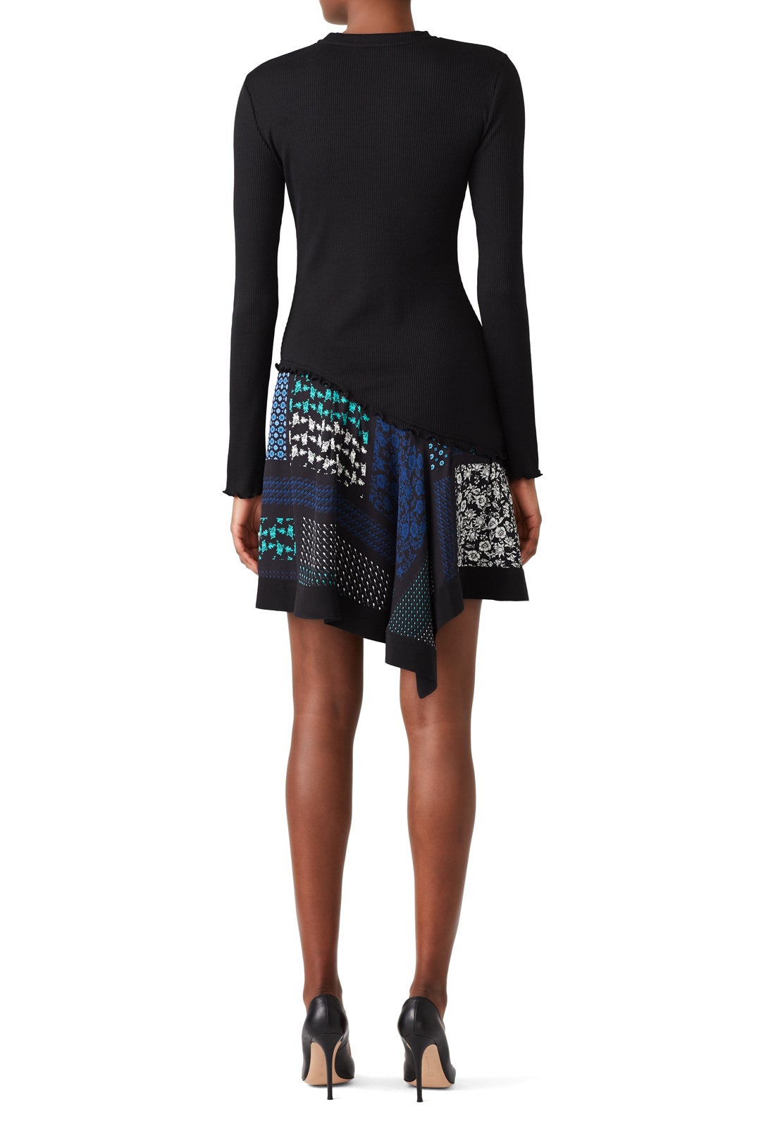 Knit Scarf Print Hem Dress by Derek Lam 10 Crosby 1
