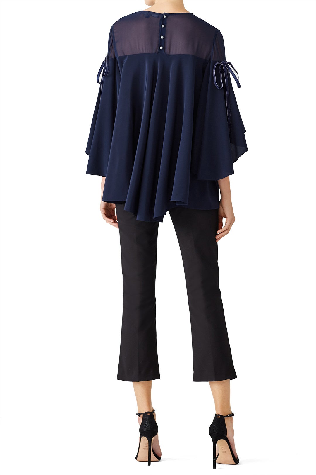 Navy Flutter Top by Badgley Mischka 2
