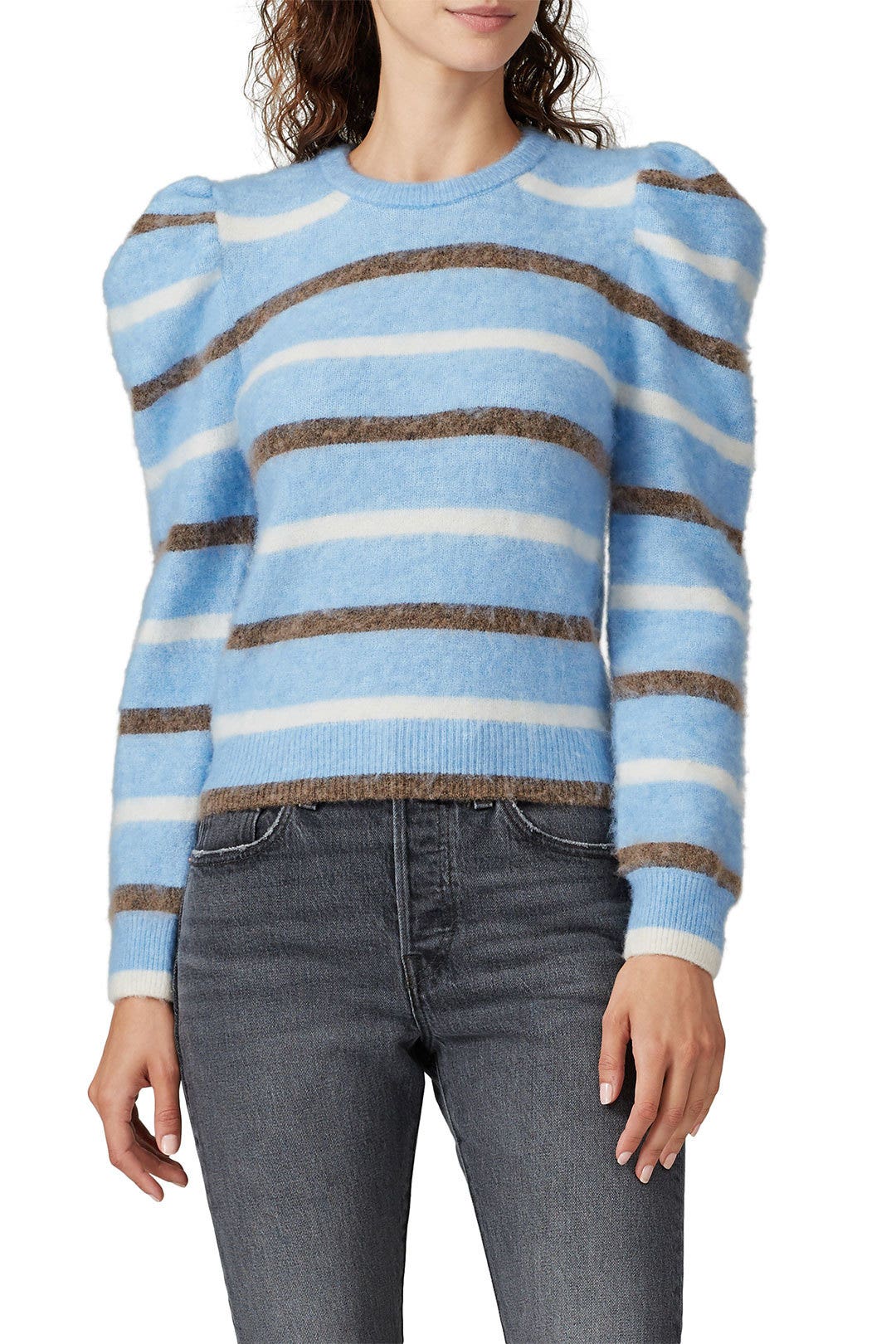 Puff Sleeve Striped Sweater by Derek Lam 10 Crosby 2