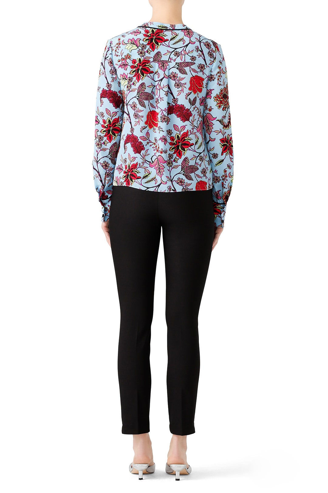 Blue Floral Button Down by Diane von Furstenberg 1