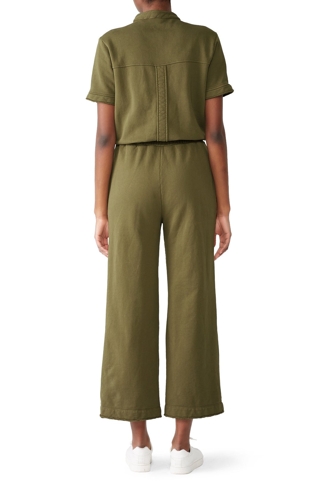 Green Terry Utility Jumpsuit by KINLY 1
