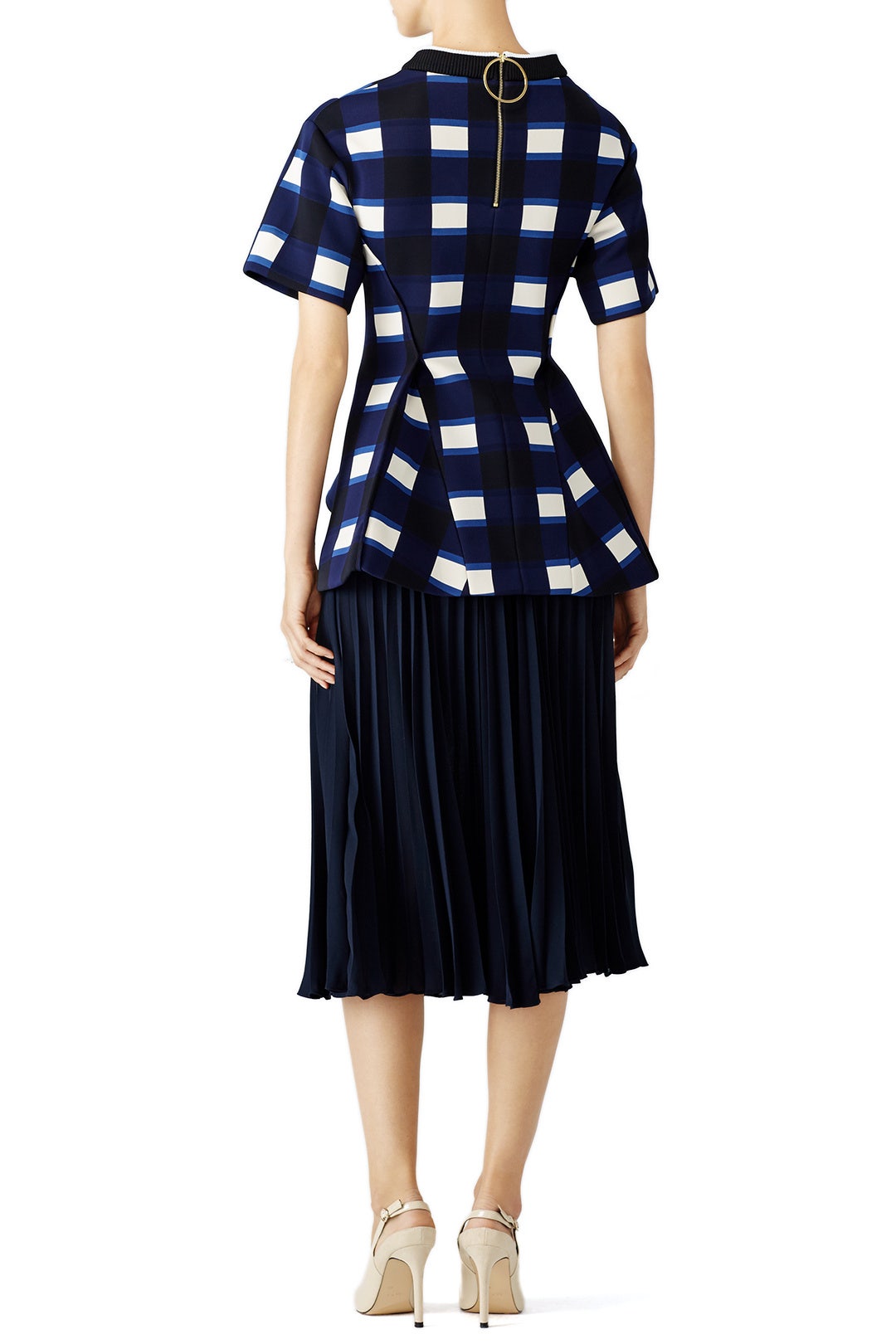 Blue Check Pleated Top by Marni 2