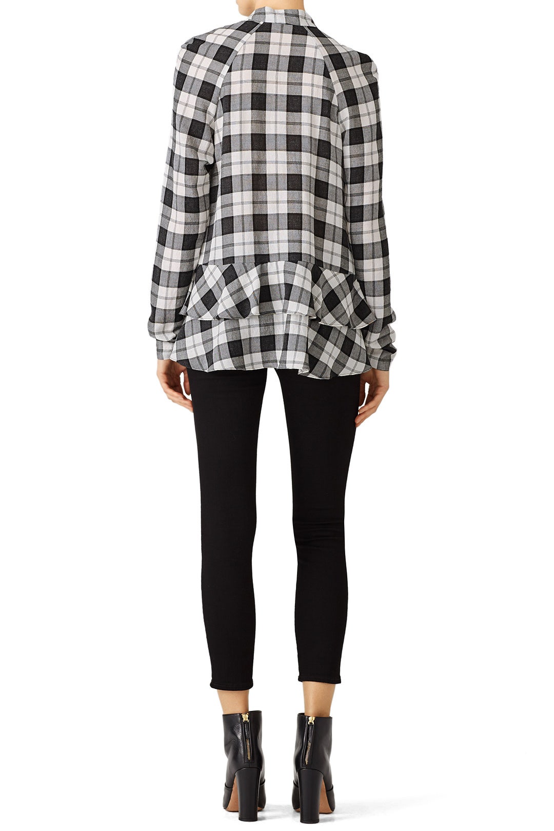 Plaid Ruffle Shirt by Nicole Miller 1