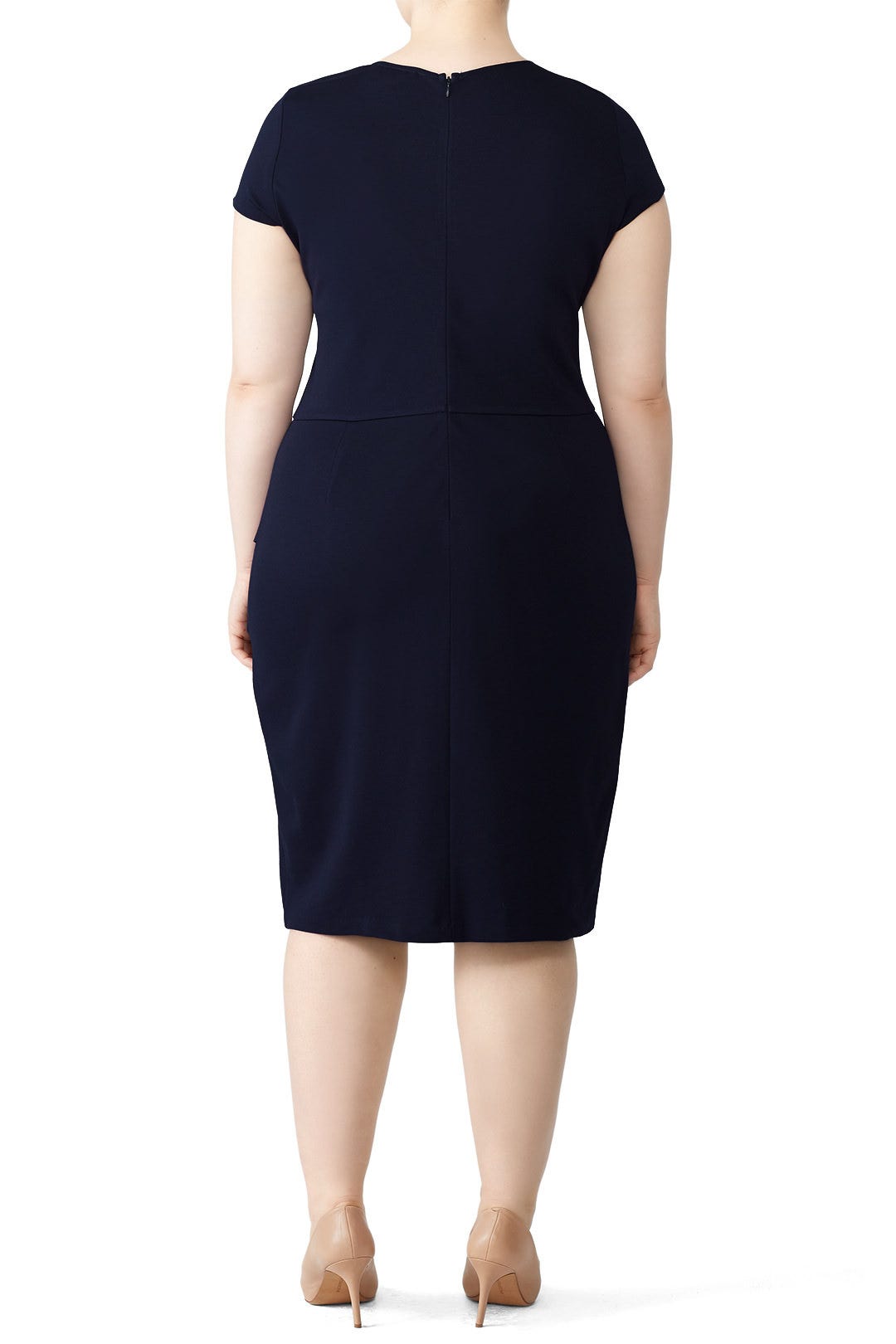 Navy Peplum Dress by Slate & Willow 1