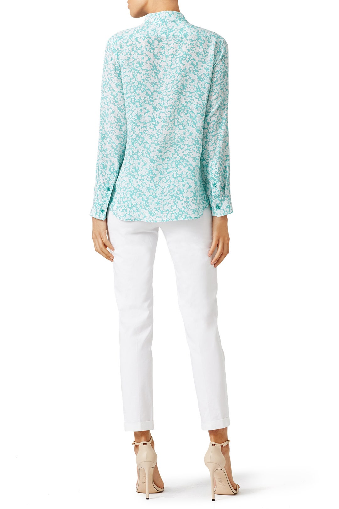 Mayan Green Leema Silk Shirt by Equipment 1