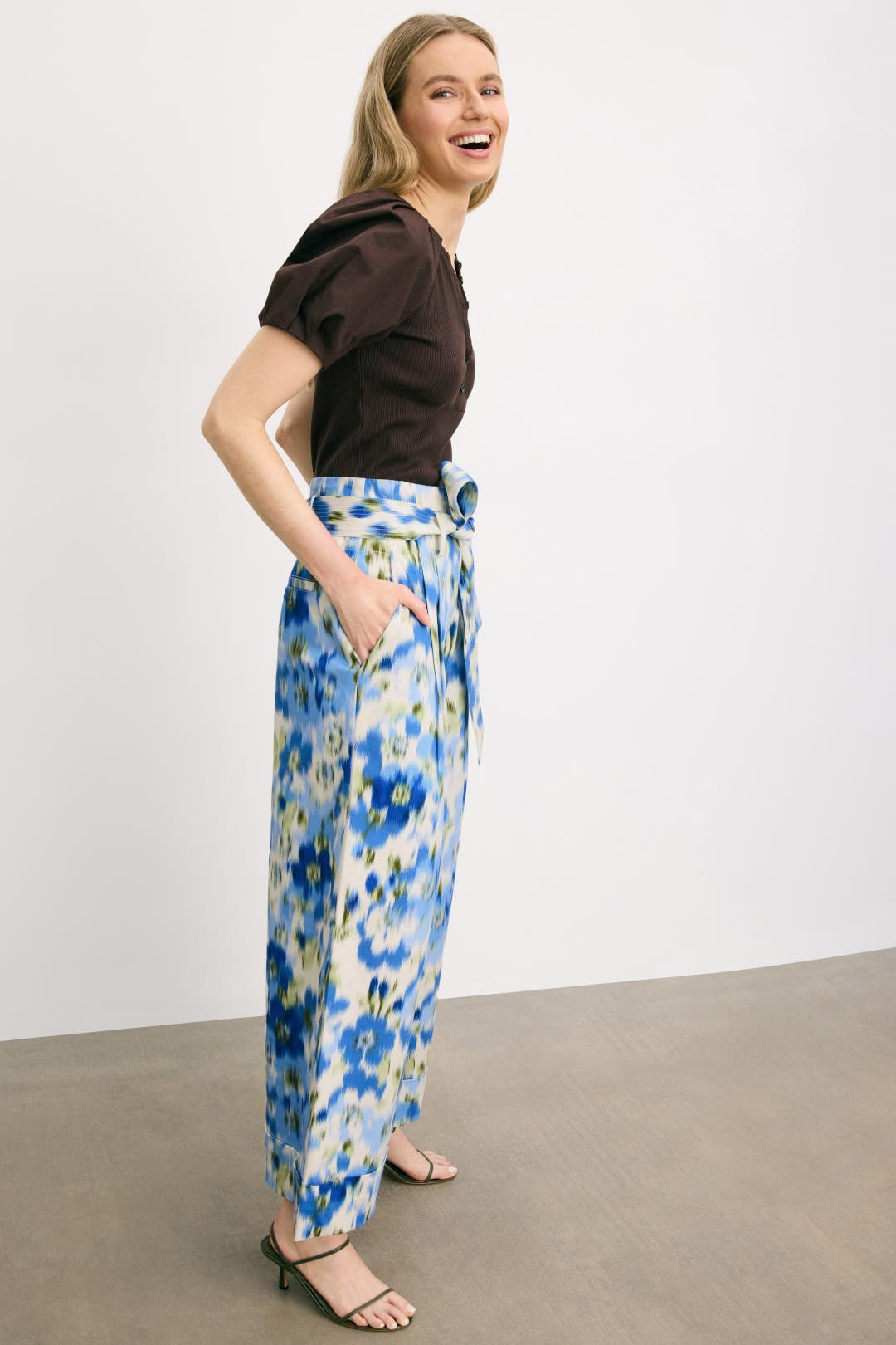 Tie Waist Wide Leg Floral Pants by Adam Lippes x RTR | Rent the Runway