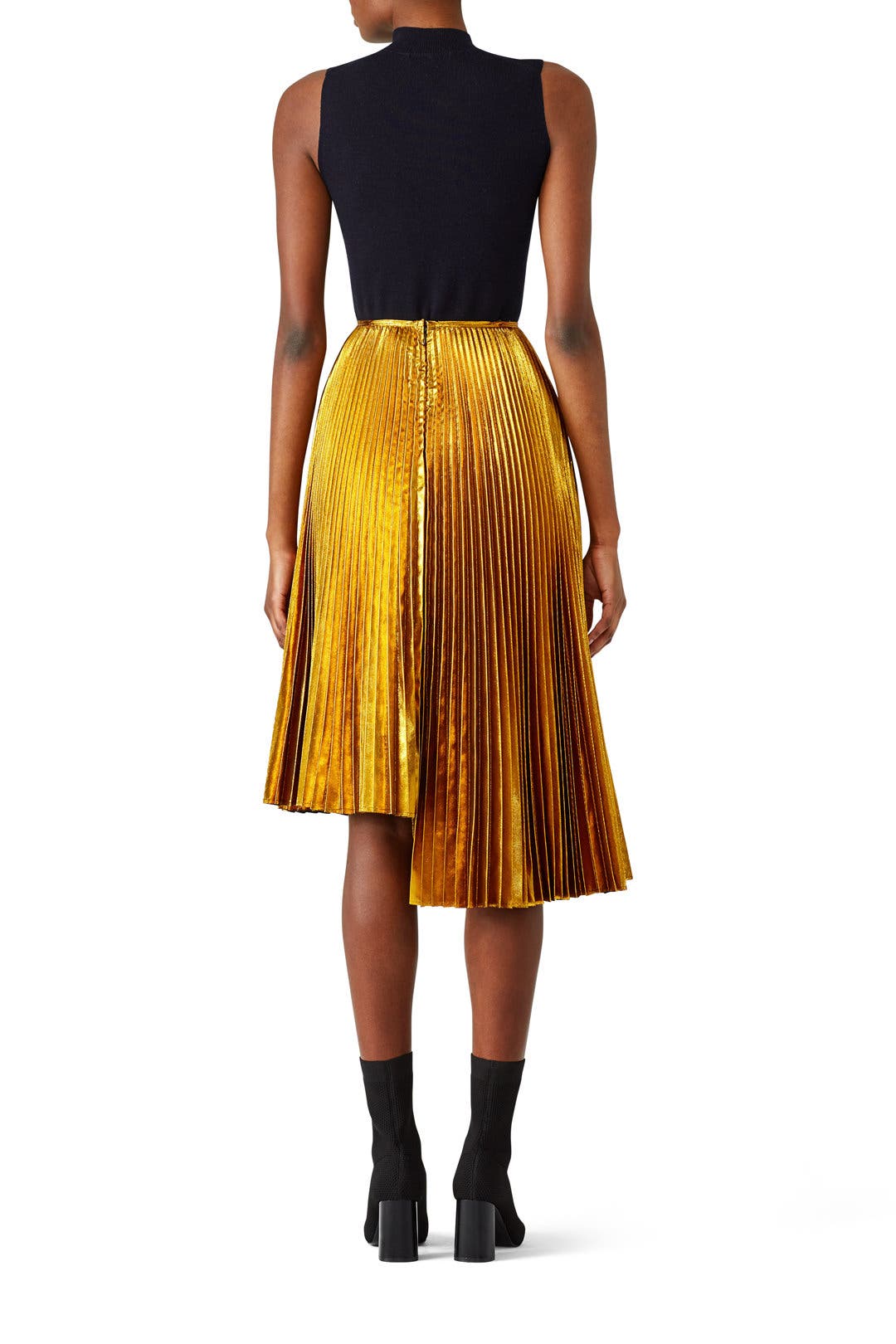 【U LAN】Apple Golden Pleated Skirt Golden Sky Pleated Skirt by Cedric Charlier | Rent the Runway