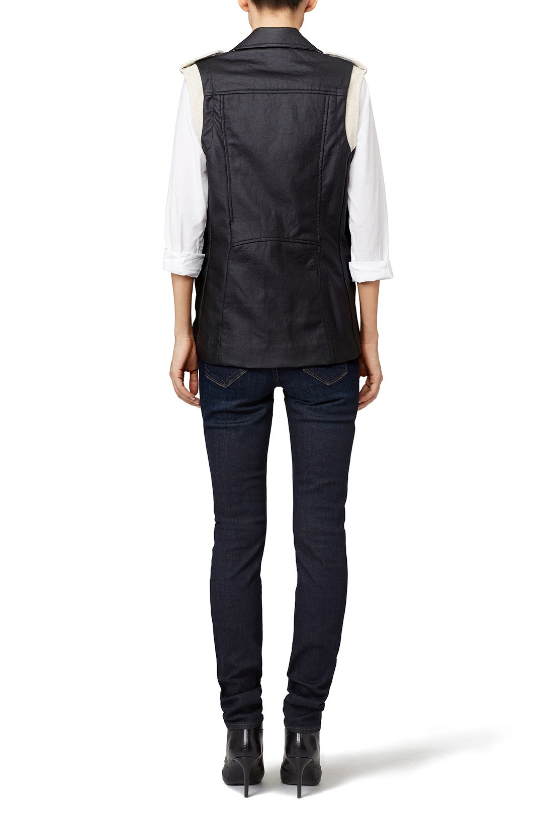 Contrast Moto Vest by Laveer 1