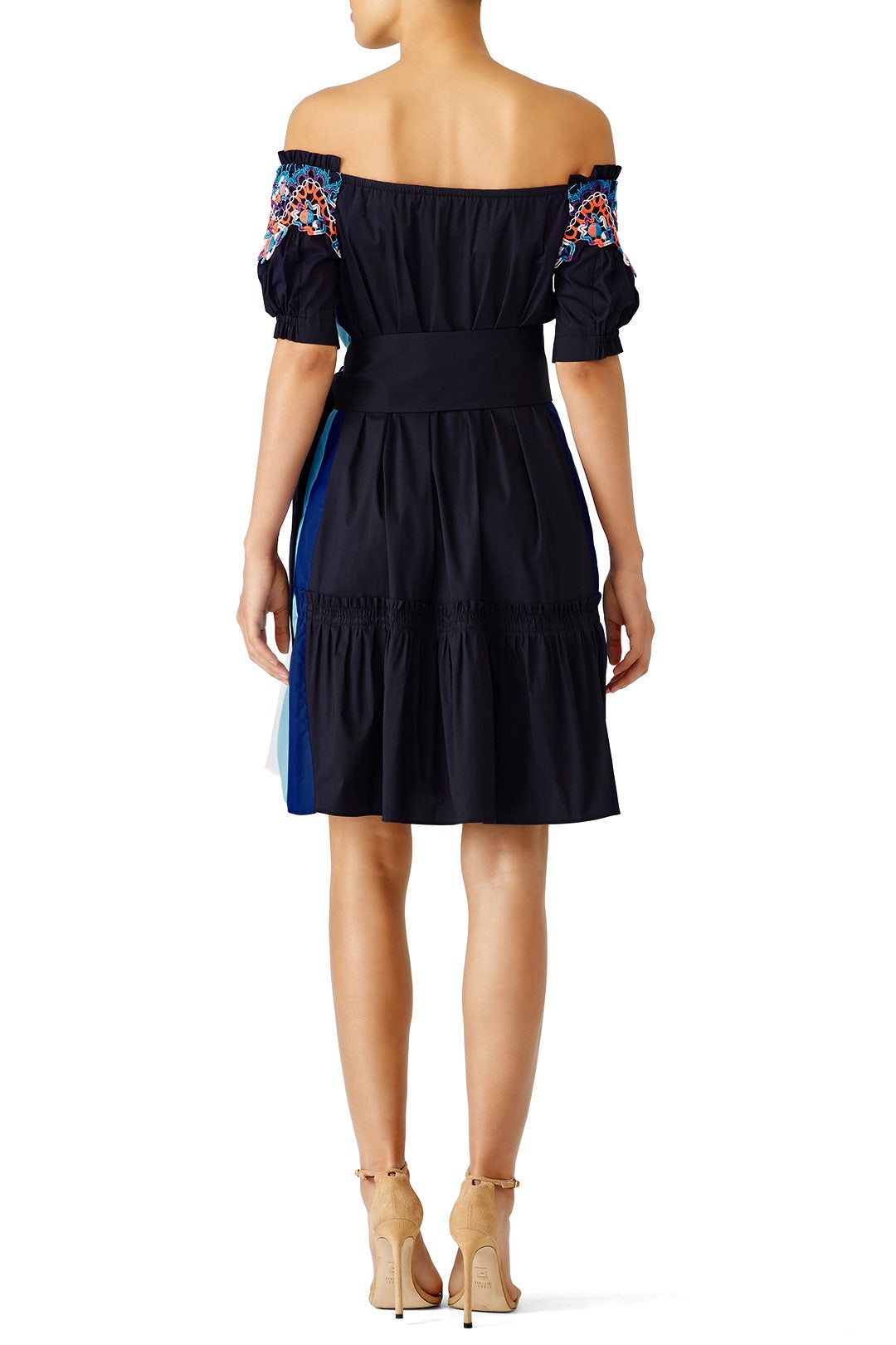 Navy Off Shoulder Panelled Dress by Peter Pilotto 1