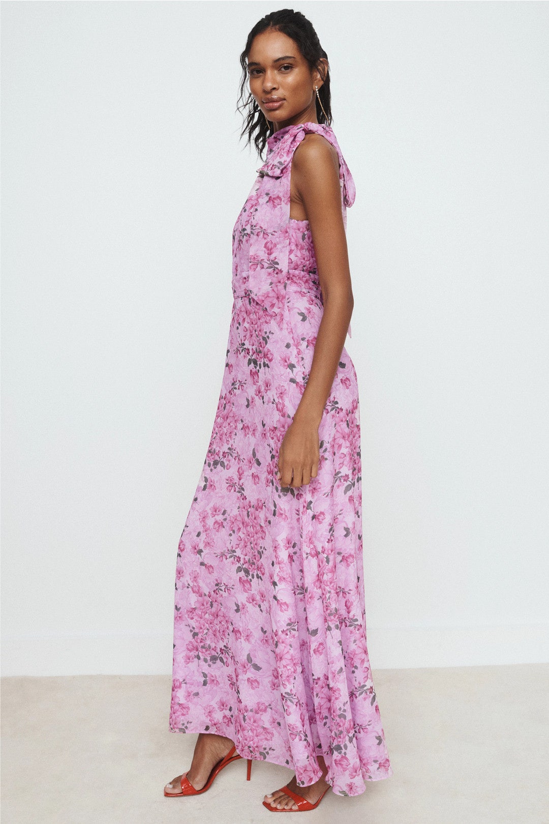 Diana Floral Tie Neck Gown by Sachin & Babi 1