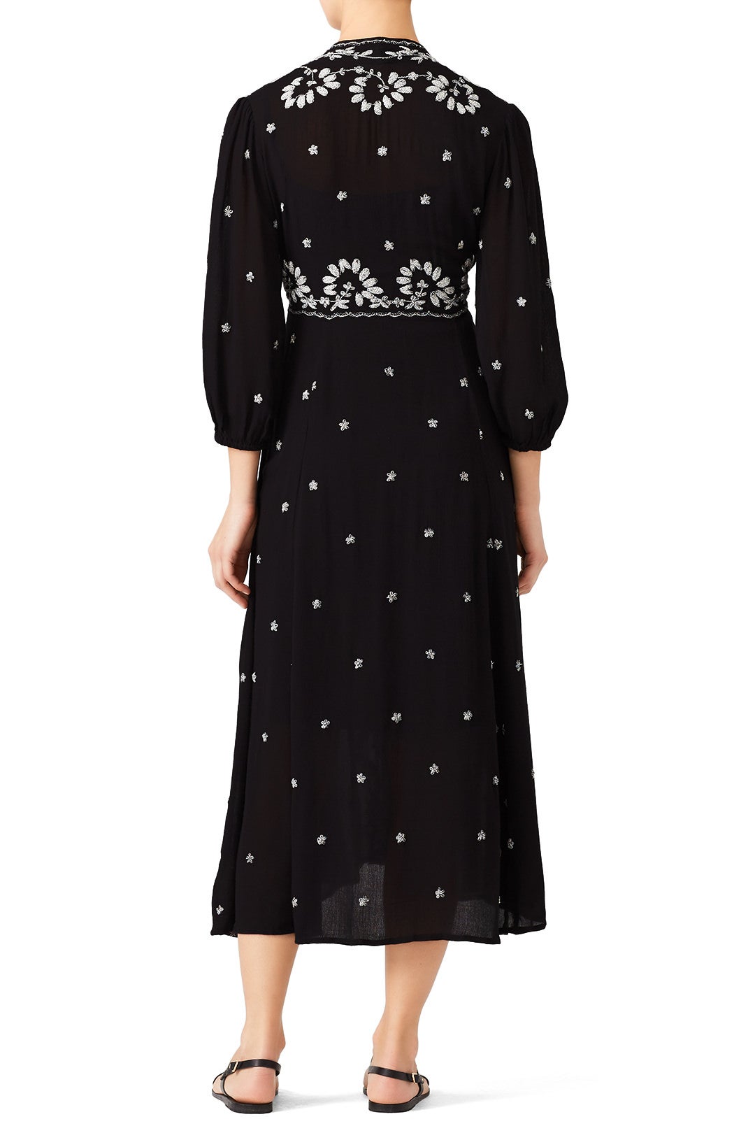 Black Embroidered Maxi by Free People 1