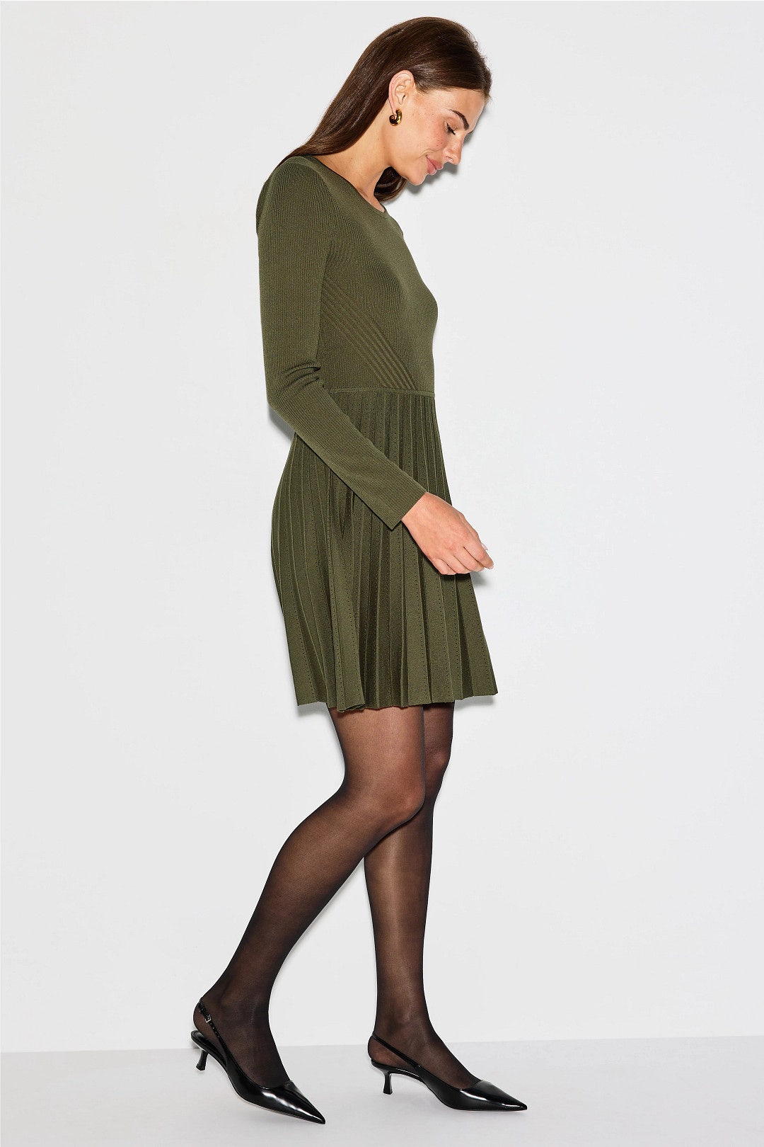 Pleated Long Sleeve Knit Mini Dress by Jason Wu x RTR 1