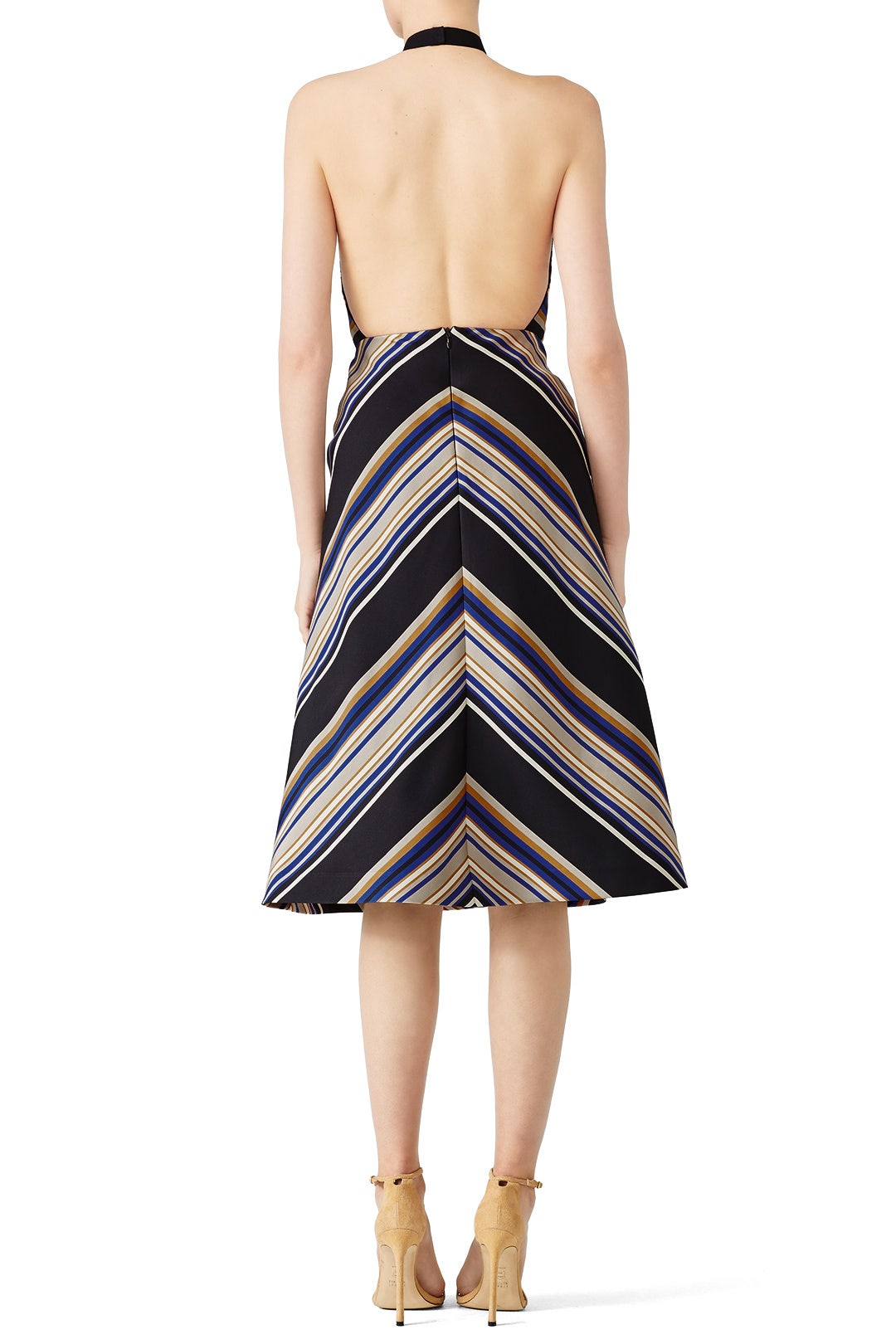 Striped Halter Midi Dress by Martin Grant 1