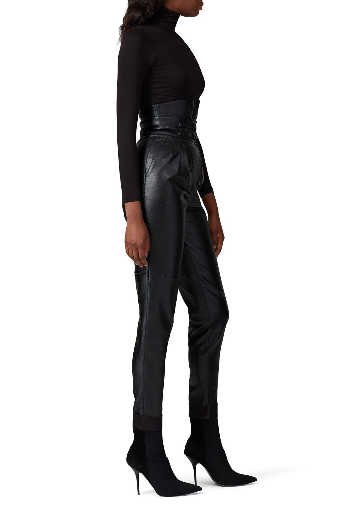 Black Faux Leather Pants by Maison Margiela | Rent the Runway