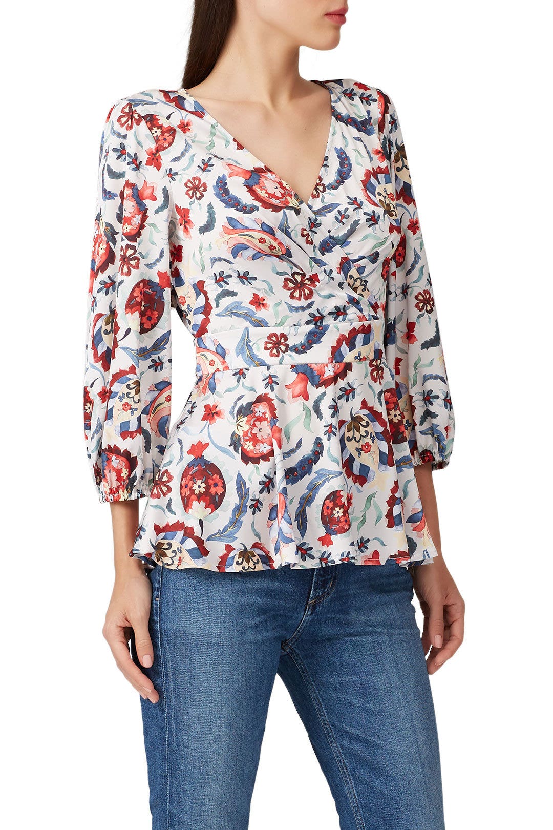 Multi Floral Peplum Top by SACHIN BABI 2