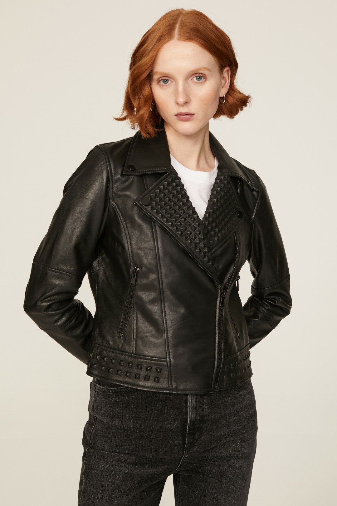 Textured Leather Jacket by Slate & Willow 1