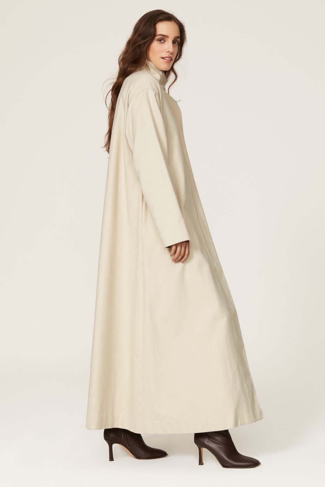 Off White Stand Collar Coat by Co | Rent the Runway