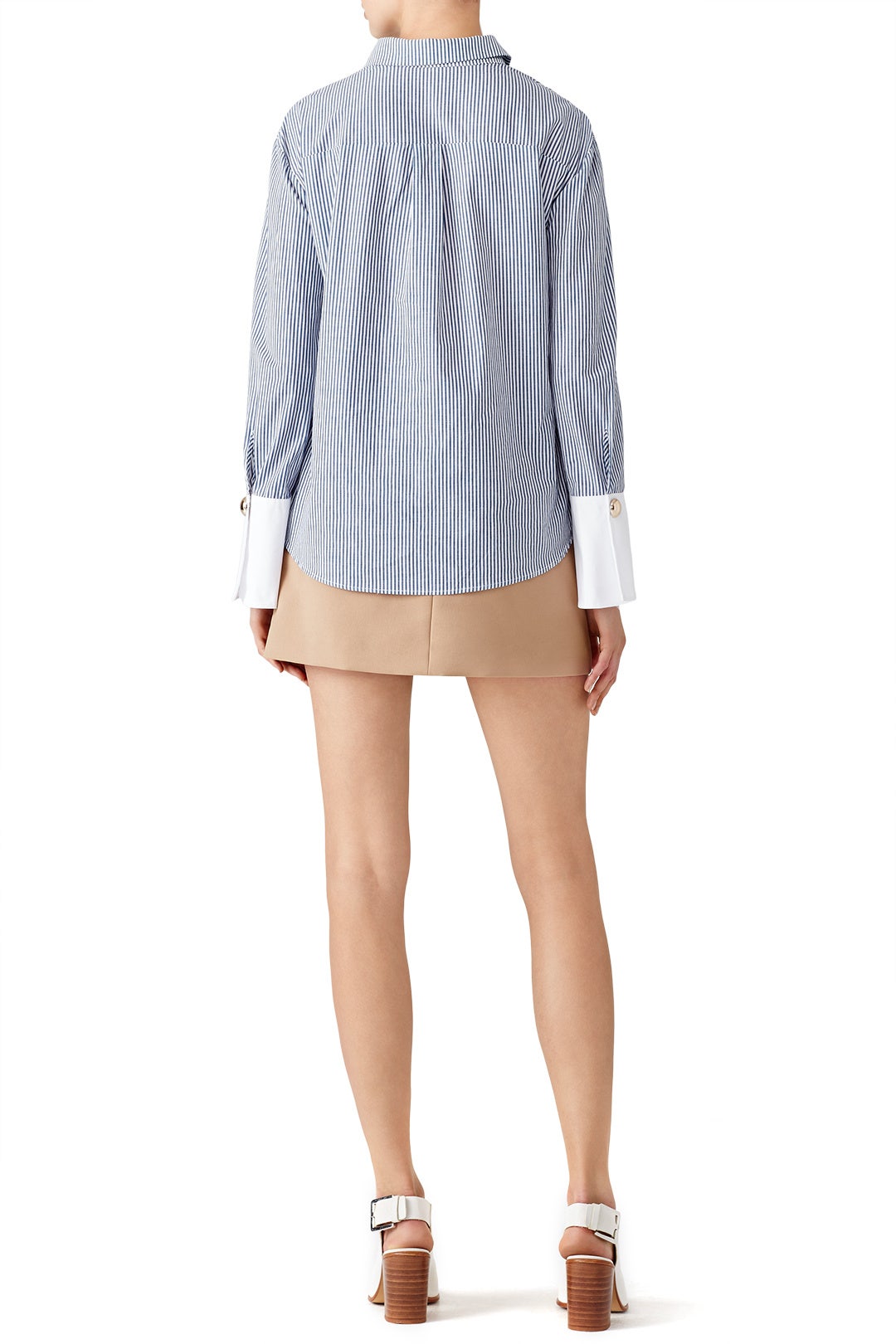 Blue Printed Contrast Top by English Factory 2