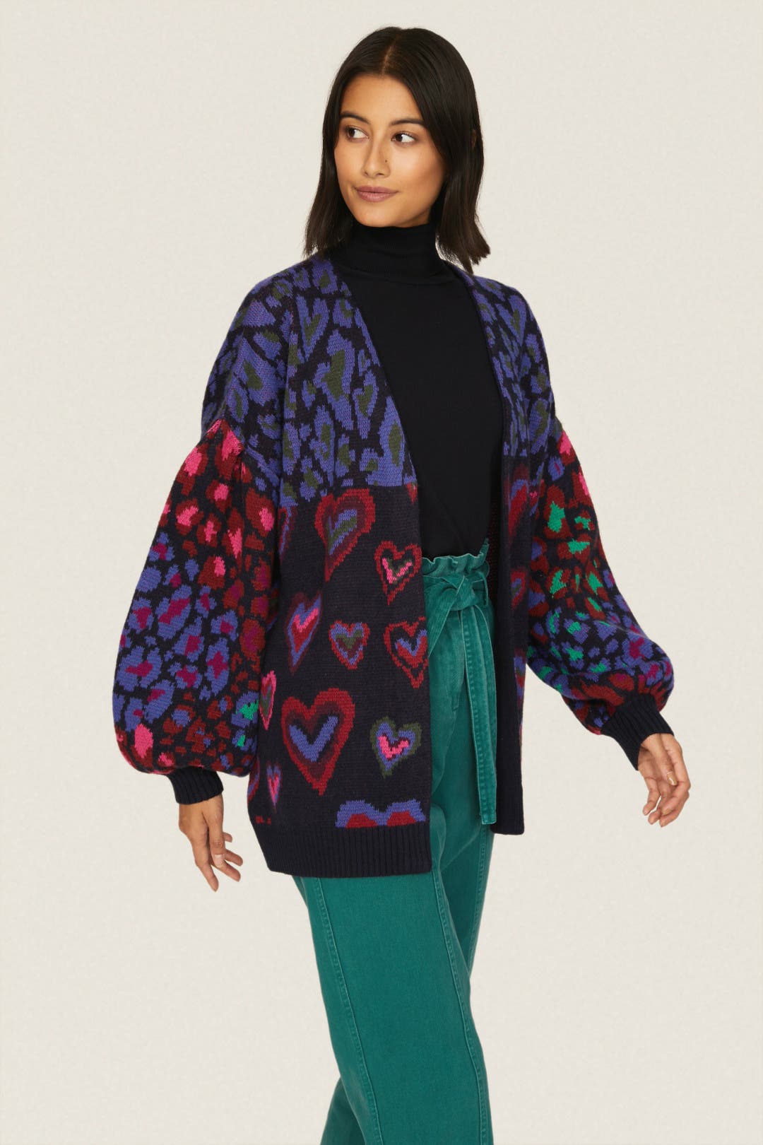 Ikat Dyed Hearts Cardigan by FARM Rio | Rent the Runway