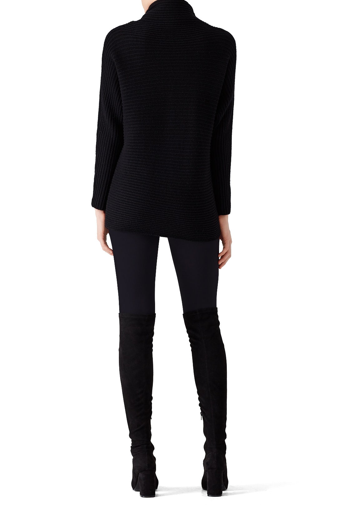 Black Mock Sweater by HALSTON 2