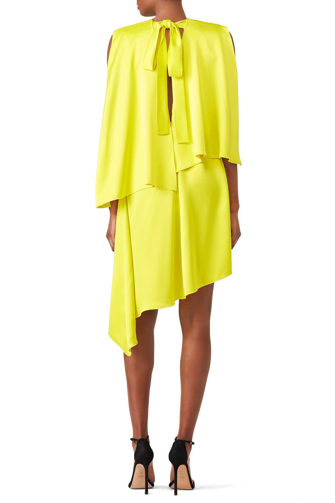 Yellow Asymmetric Hem Dress by MSGM | Rent the Runway