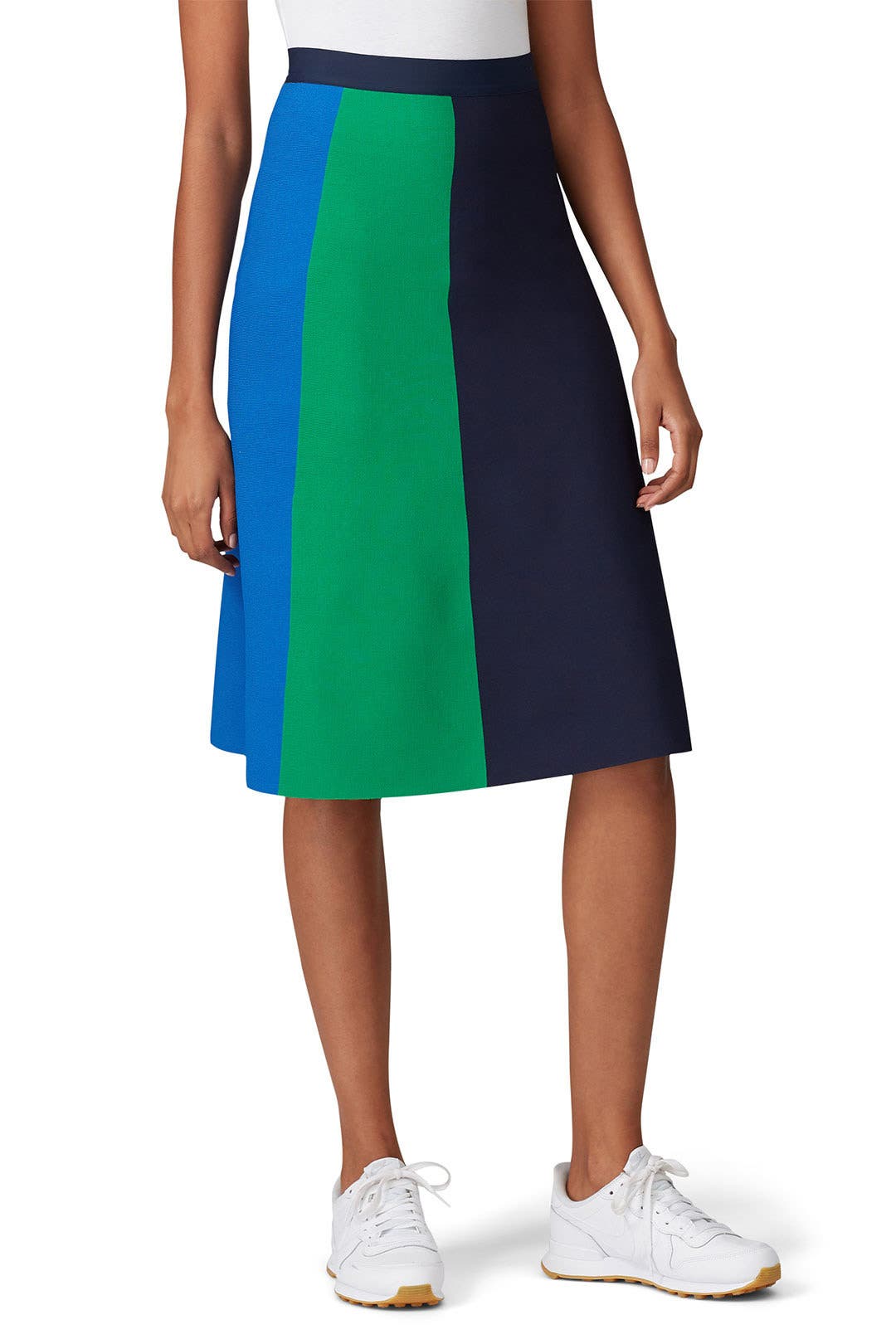 Tech Knit Block Stripe Skirt by Tory Sport | Rent the Runway