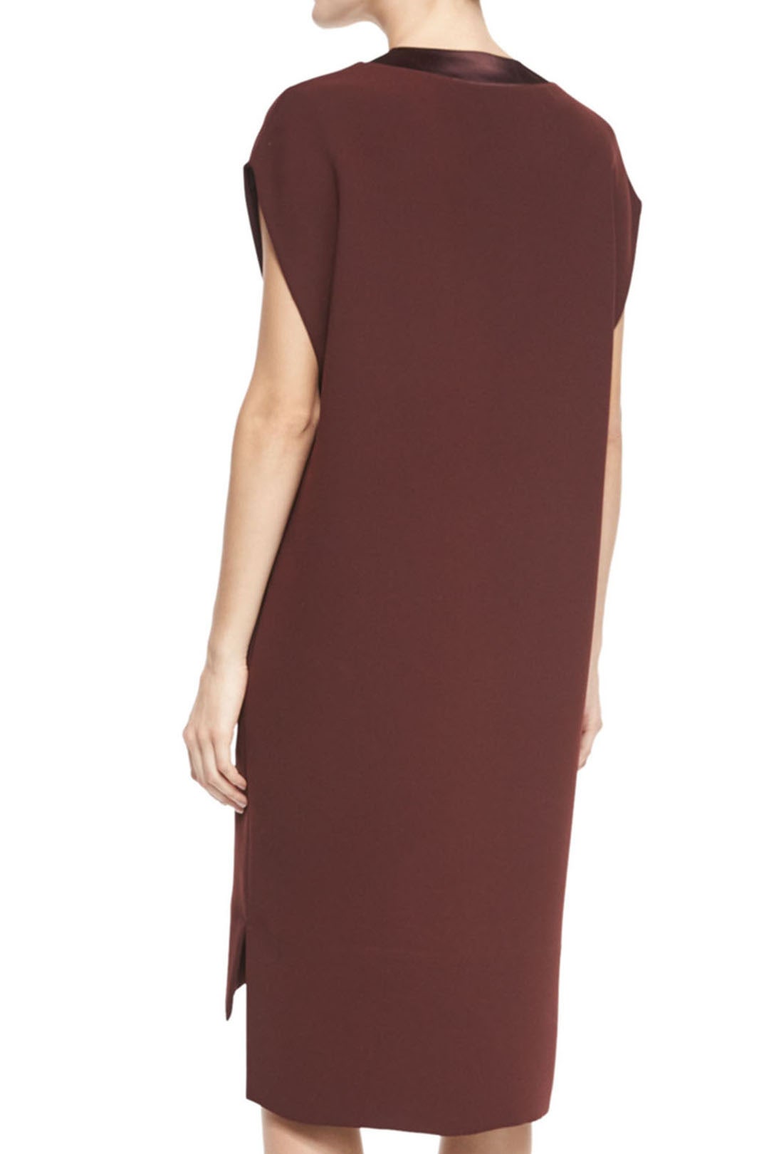 Burgundy Sheen Trim Dress by VINCE. 1