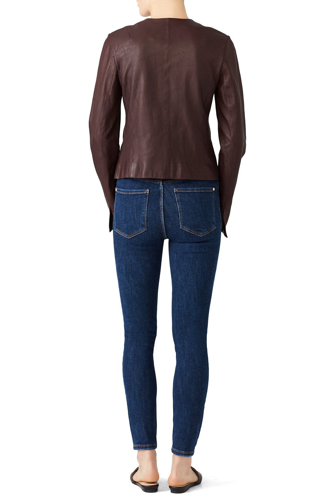 Cross Front Leather Jacket by VINCE. 1