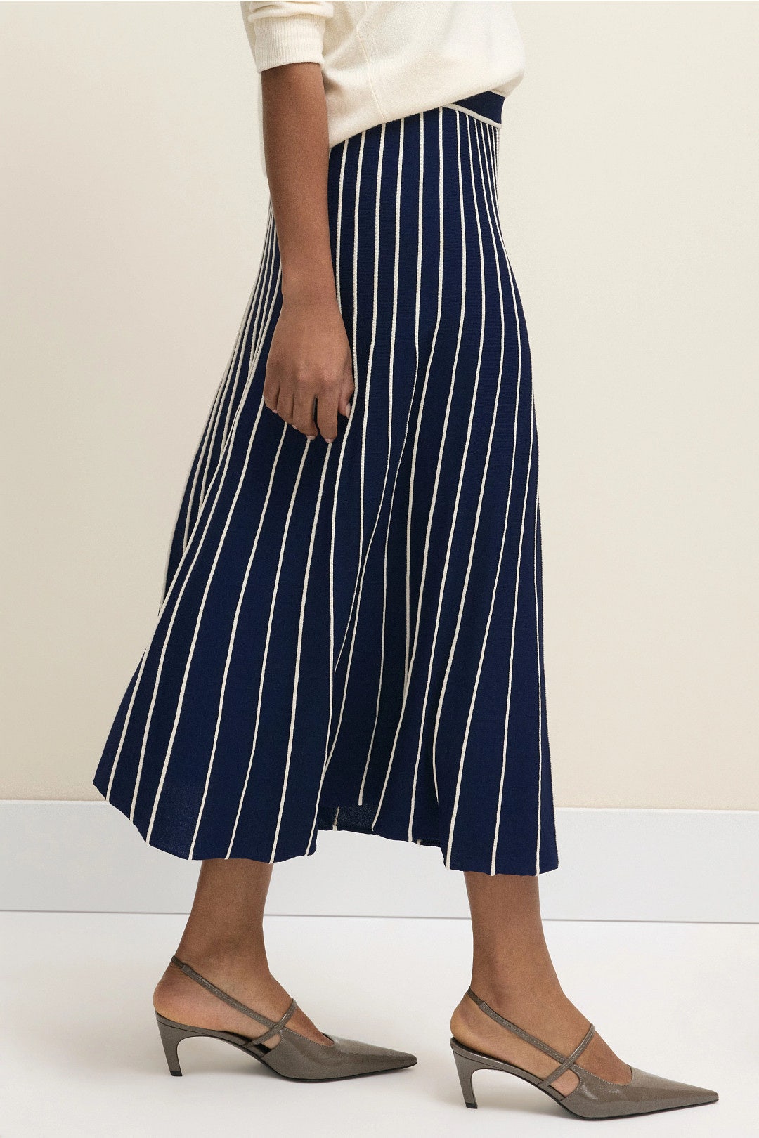 Pleated Knit Midi Skirt by Aldomartins 1