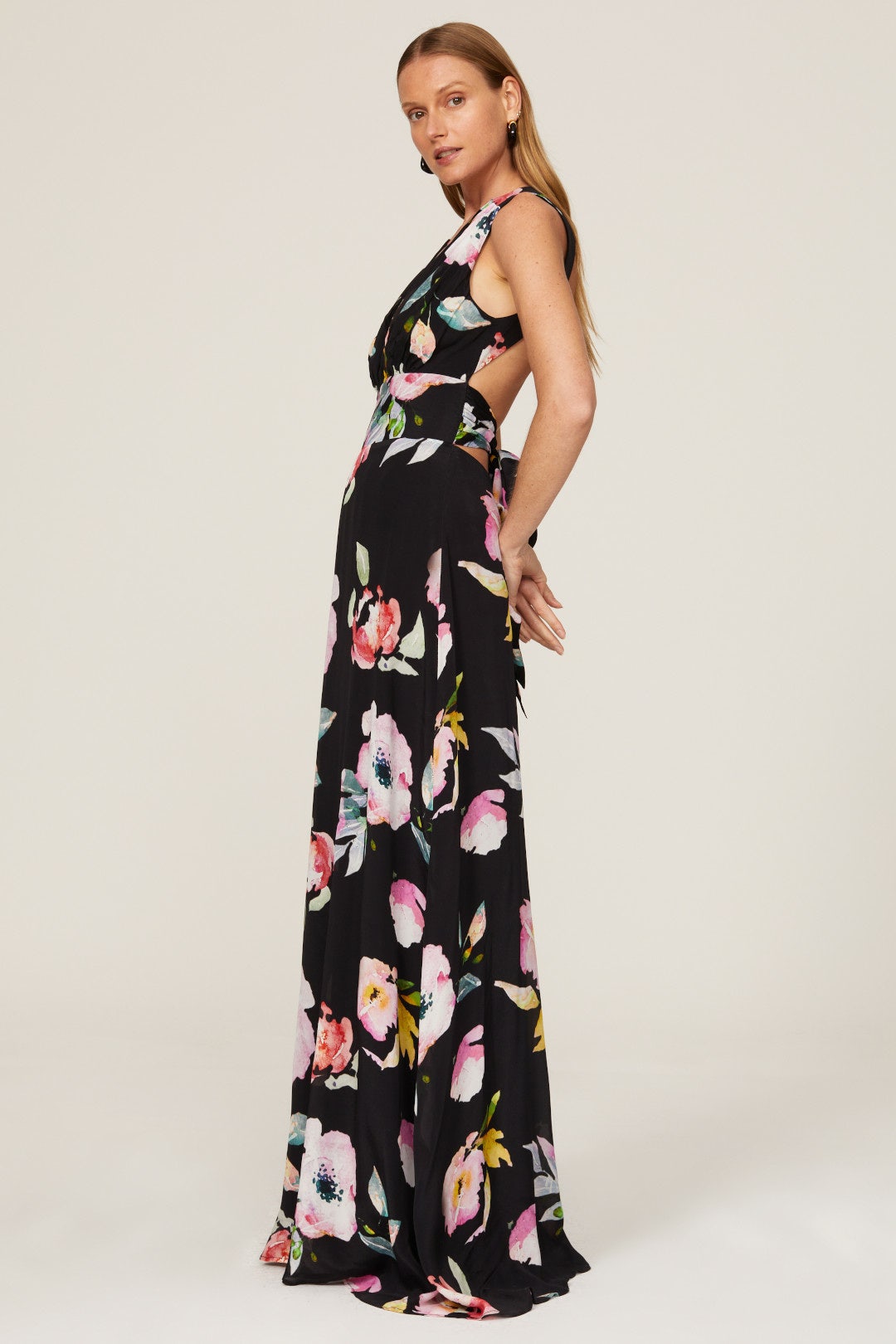 Plunge Open Back Gown by Nicole Miller 1