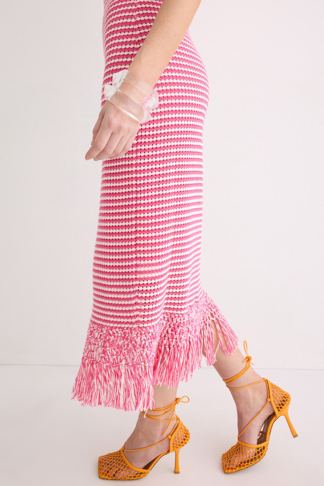 Knit Midi Skirt With Crochet Trim by Derek Lam 10 Crosby x RTR